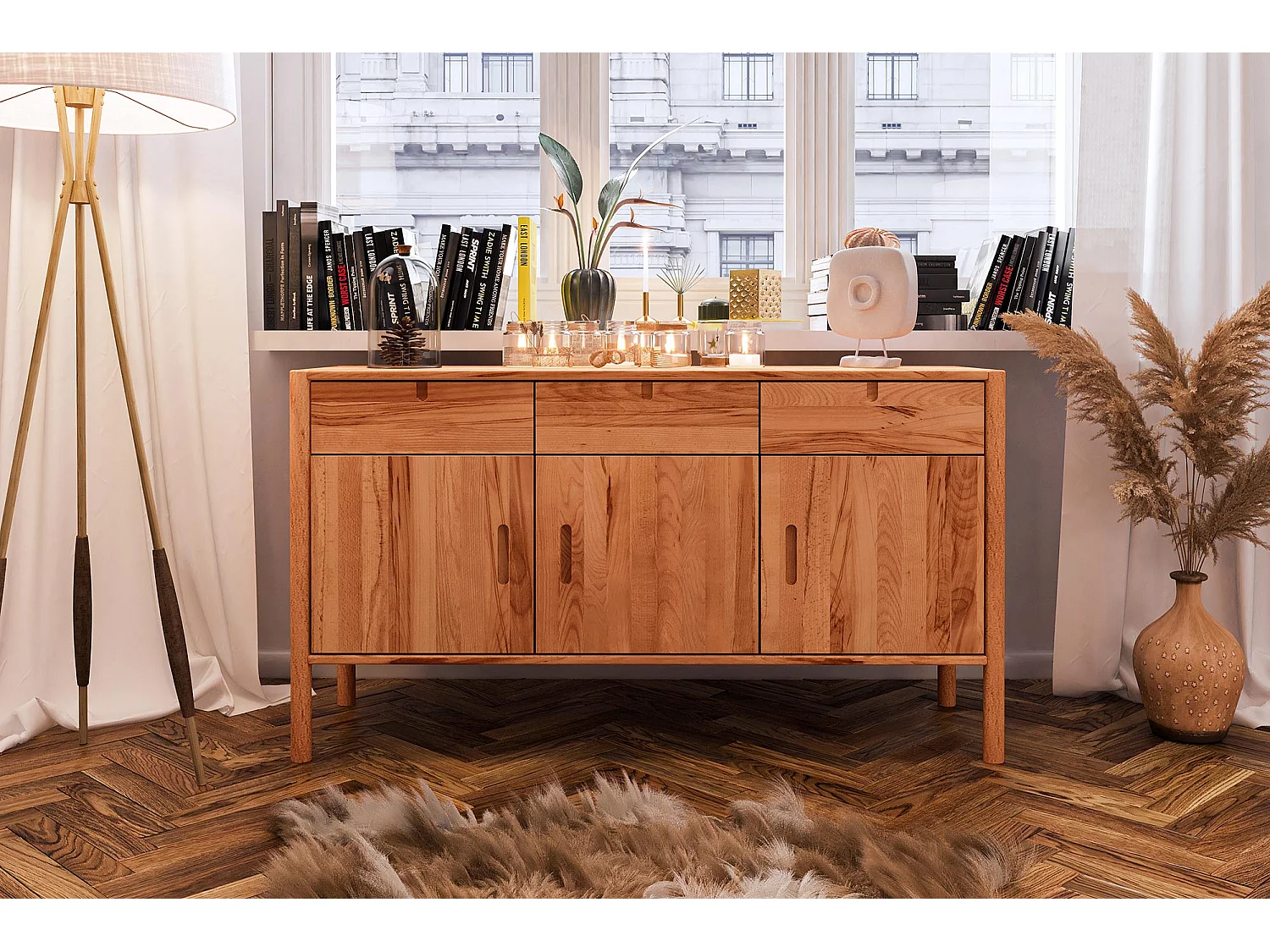 POLA - Kommode 100% aus massivem Holz aus Kernbuche, naturgeölt