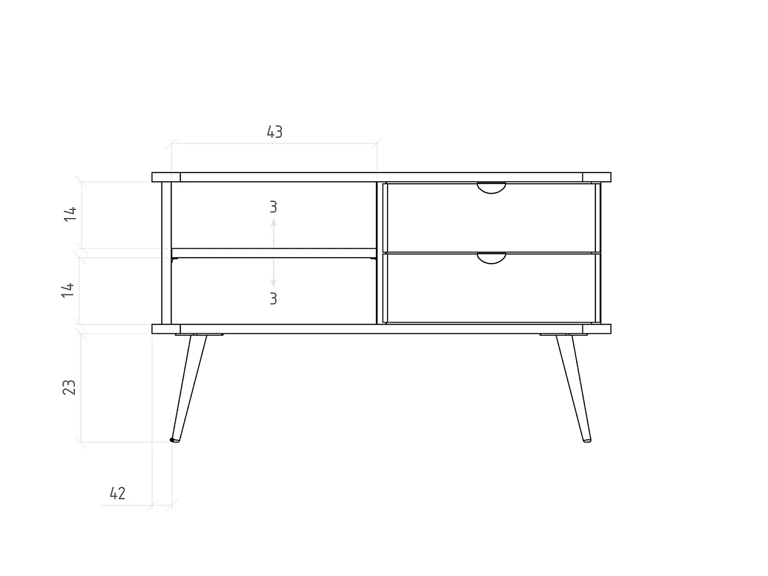 KULA - Kommode 100% aus massivem Holz aus Kernbuche, naturgeölt