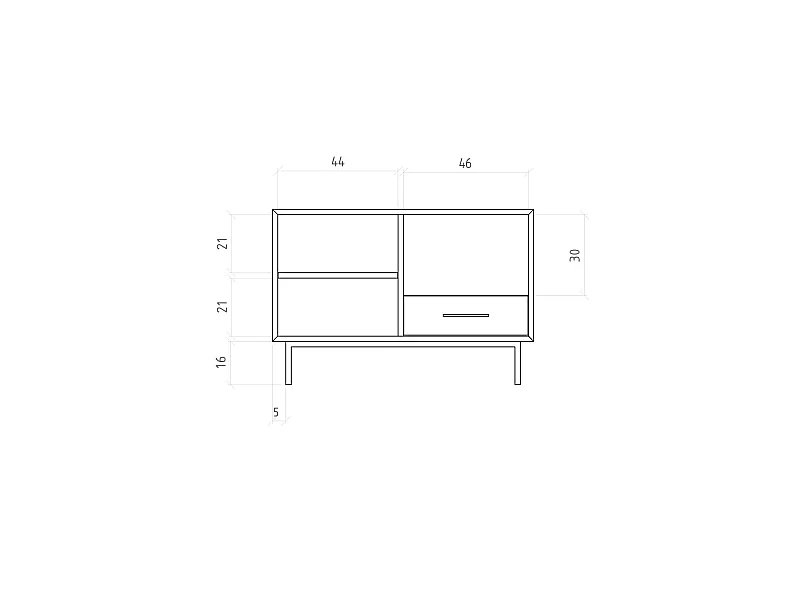 ABIES - Kommode 100% aus massivem Holz aus Kernbuche, naturgeölt
