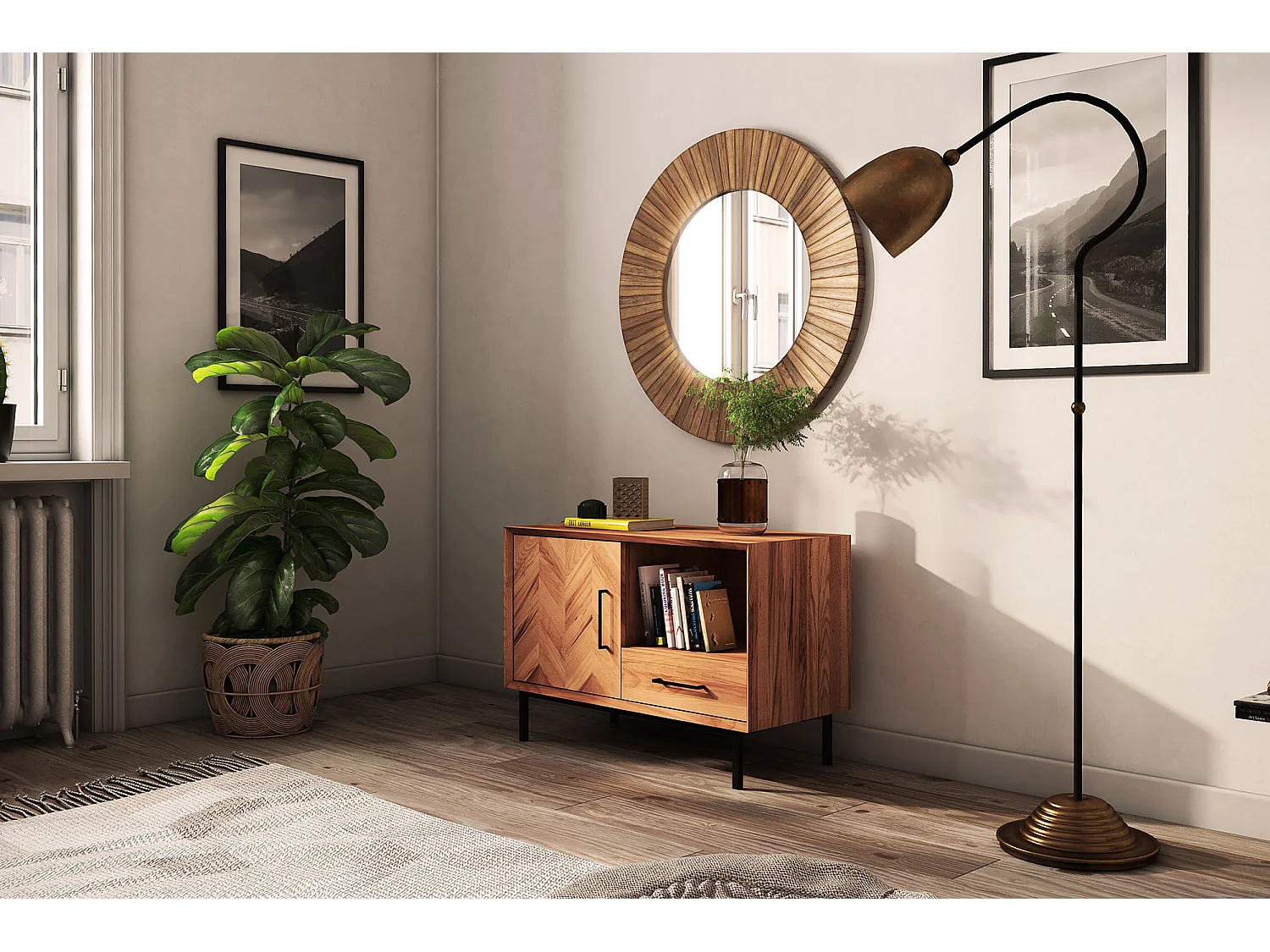 ABIES - Kommode 100% aus massivem Holz aus Kernbuche, naturgeölt