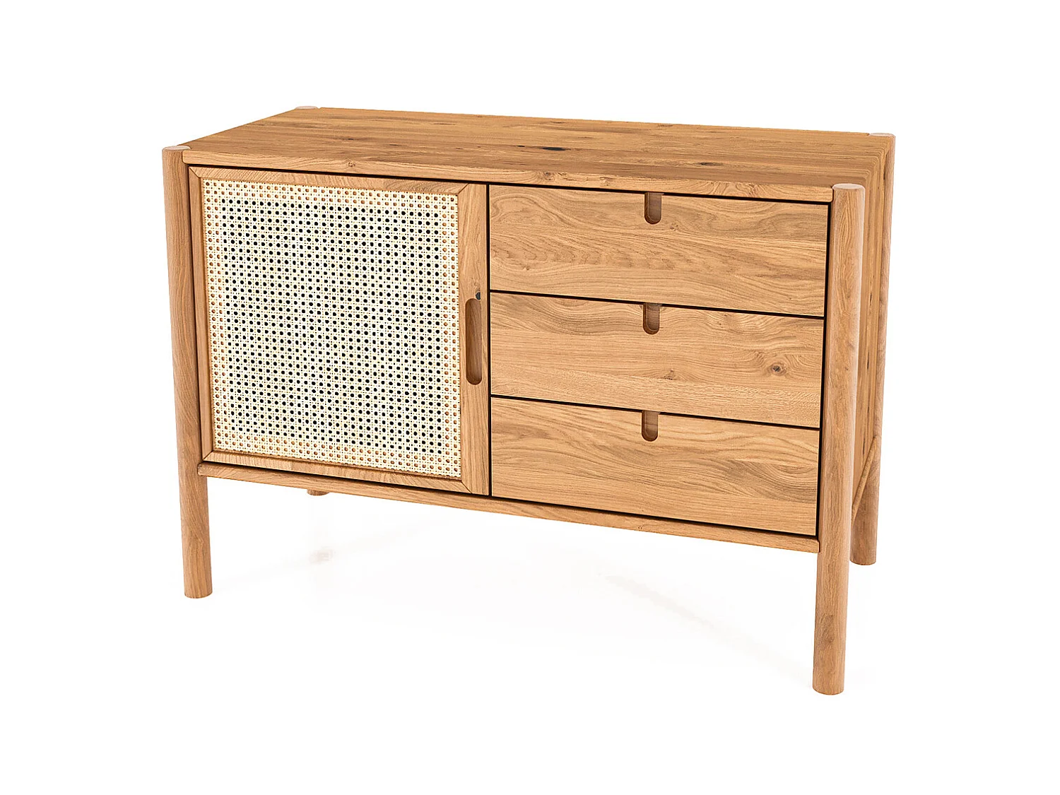 POLA - Kommode 100% aus massivem Holz aus Wildeiche, naturgeölt