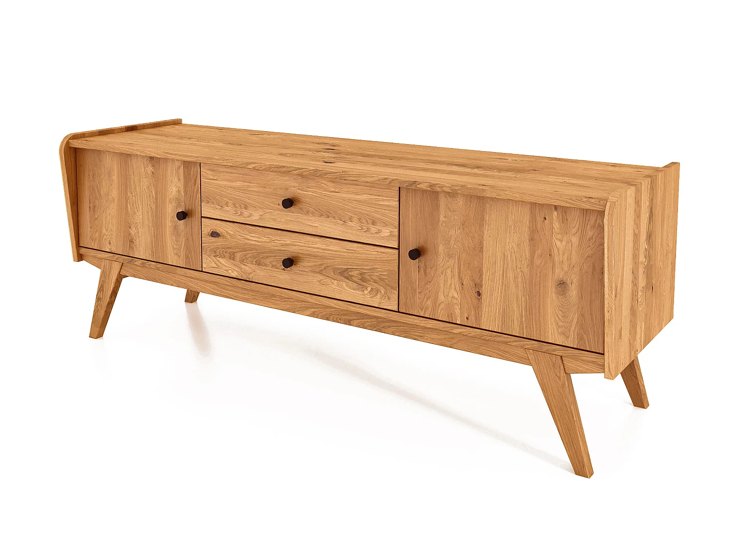 RETRO - Kommode 100% aus massivem Holz aus Wildeiche, naturgeölt
