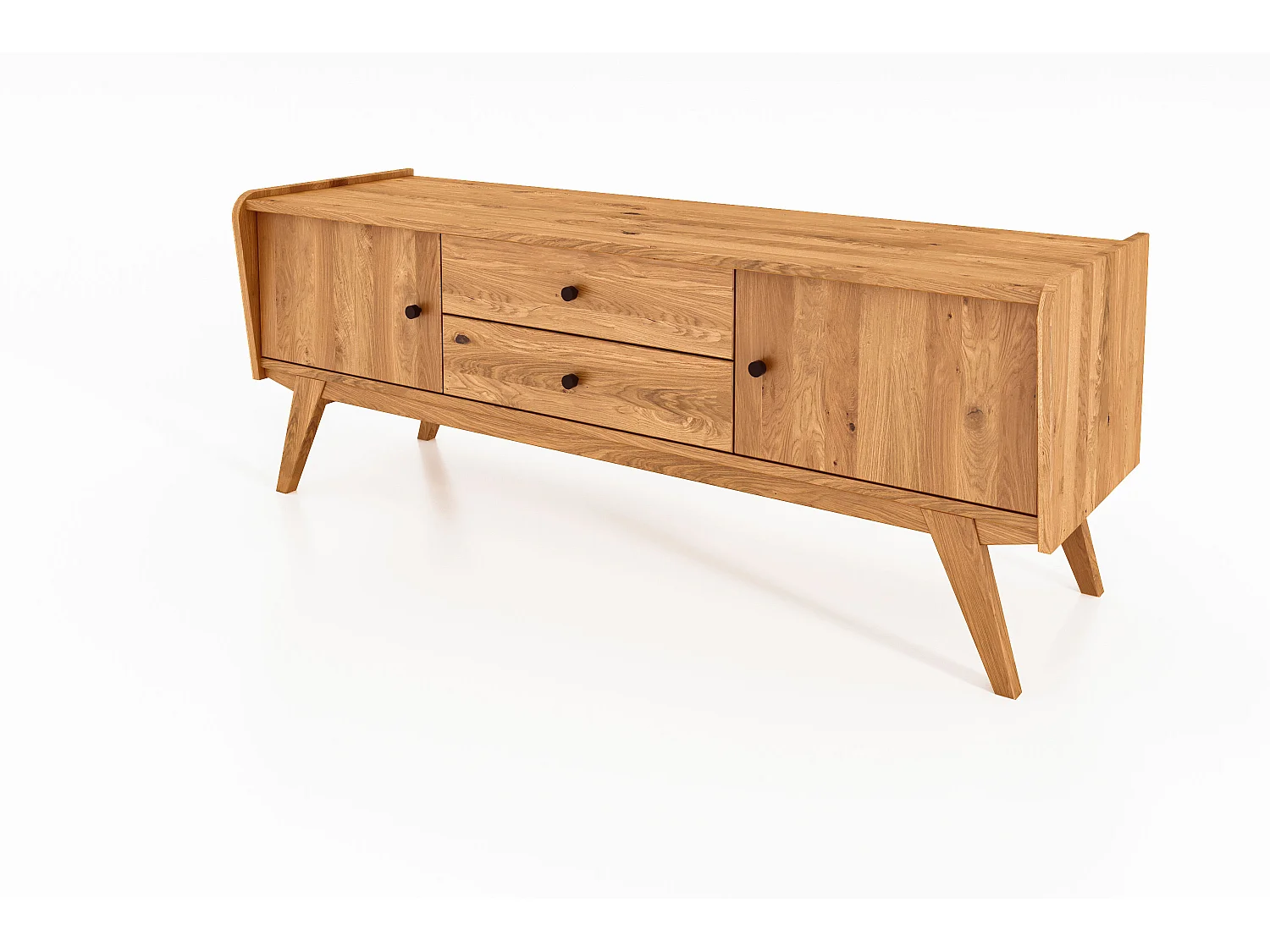 RETRO - Kommode 100% aus massivem Holz aus Wildeiche, naturgeölt