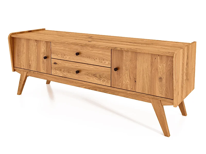 RETRO - Kommode 100% aus massivem Holz aus Wildeiche, naturgeölt
