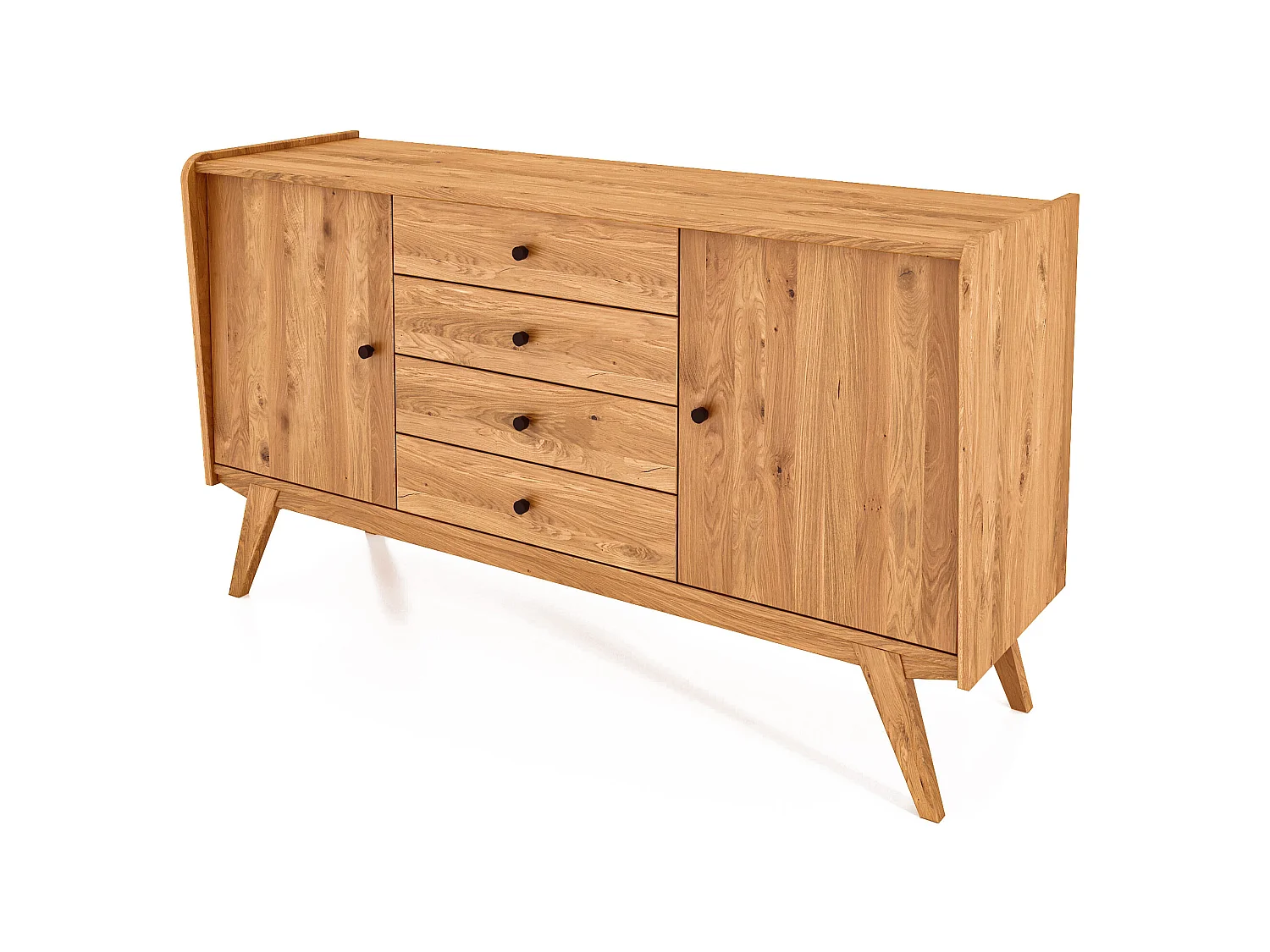 RETRO - Kommode 100% aus massivem Holz aus Wildeiche, naturgeölt