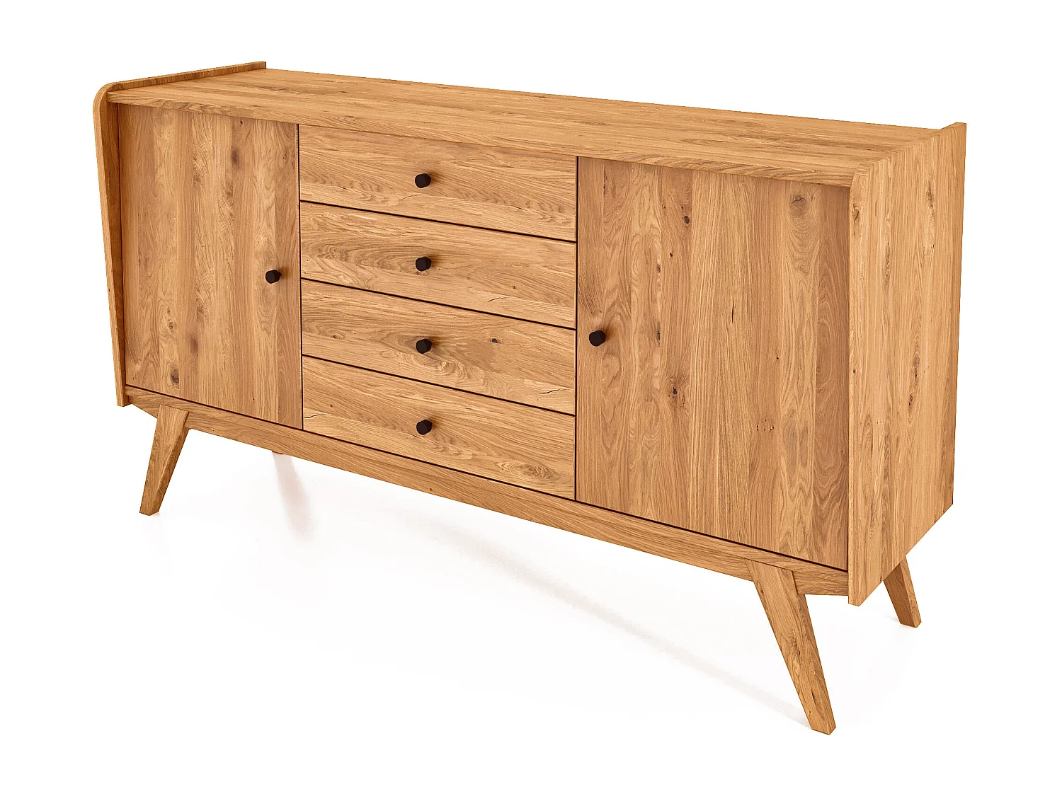 RETRO - Kommode 100% aus massivem Holz aus Wildeiche, naturgeölt