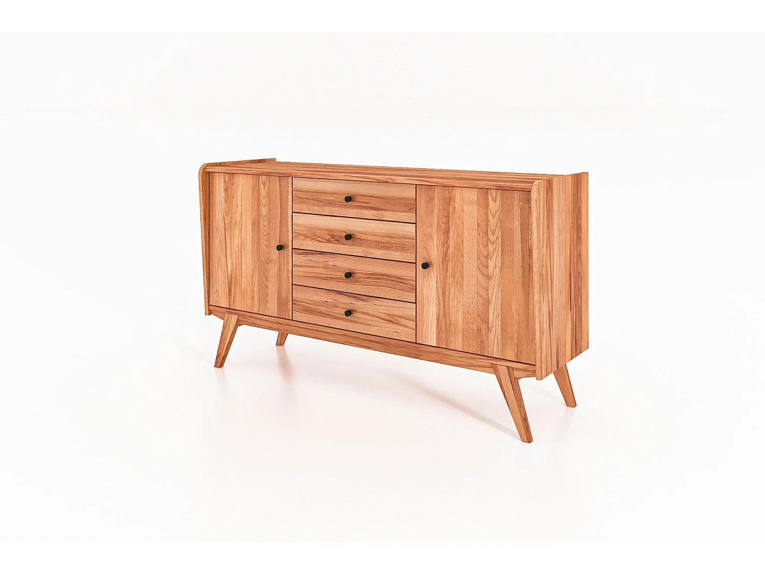 RETRO - Kommode 100% aus massivem Holz aus Kernbuche, naturgeölt