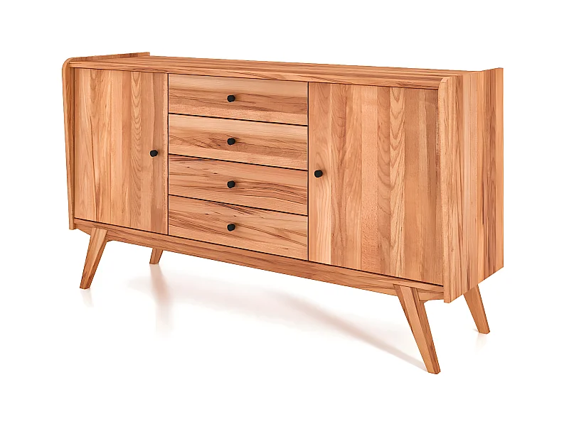 RETRO - Kommode 100% aus massivem Holz aus Kernbuche, naturgeölt