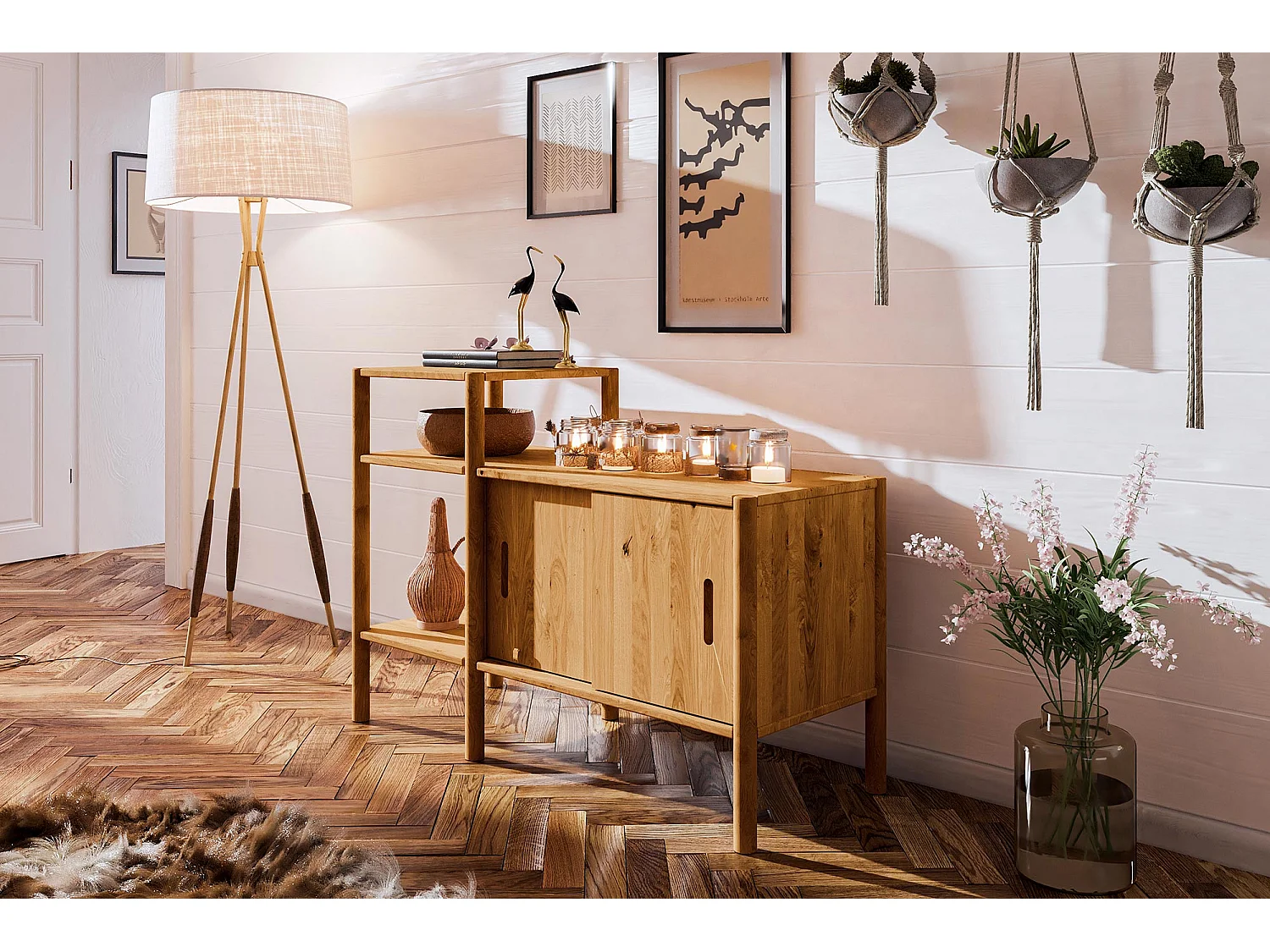 POLA - Regall aus massivem Holz aus Wiledeiche, naturgeölt