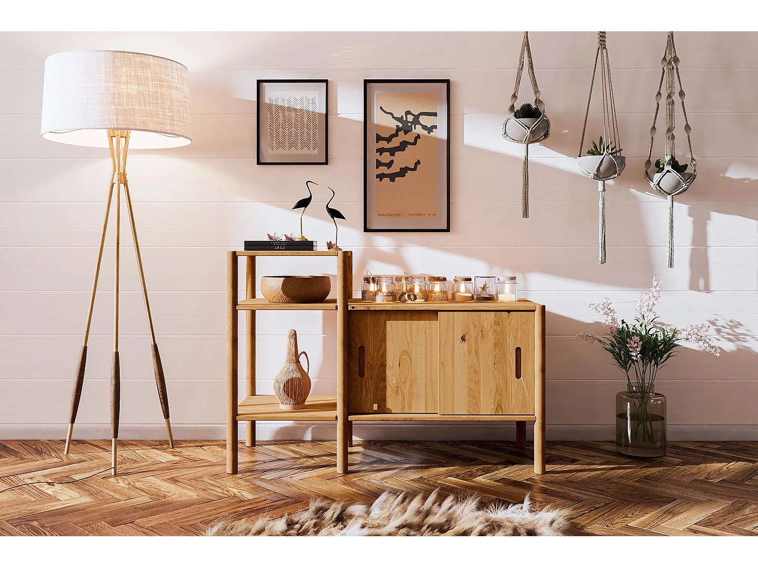 POLA - Regall aus massivem Holz aus Wiledeiche, naturgeölt