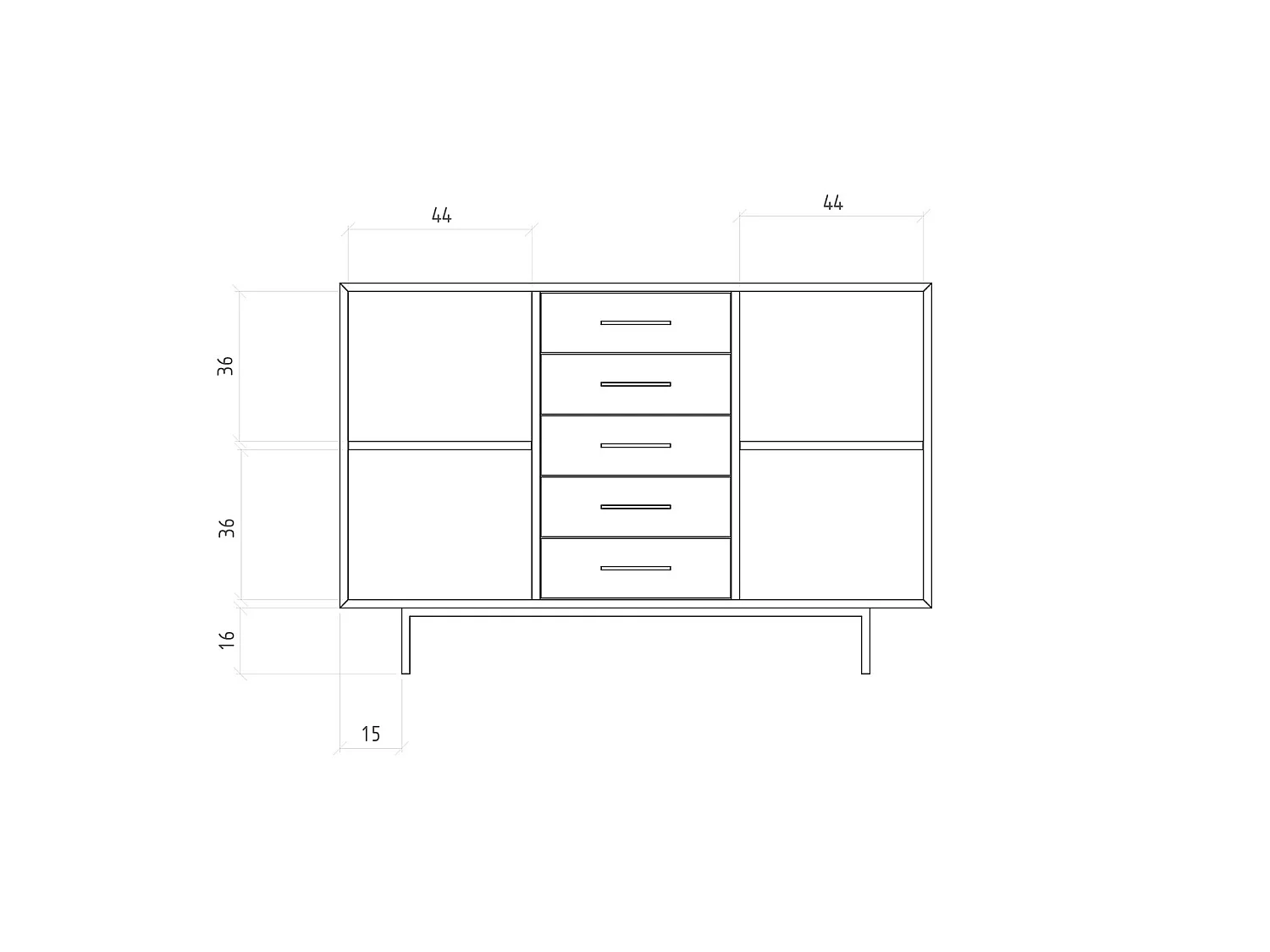 ABIES - Kommode 100% aus massivem Holz aus Kernbuche, naturgeölt