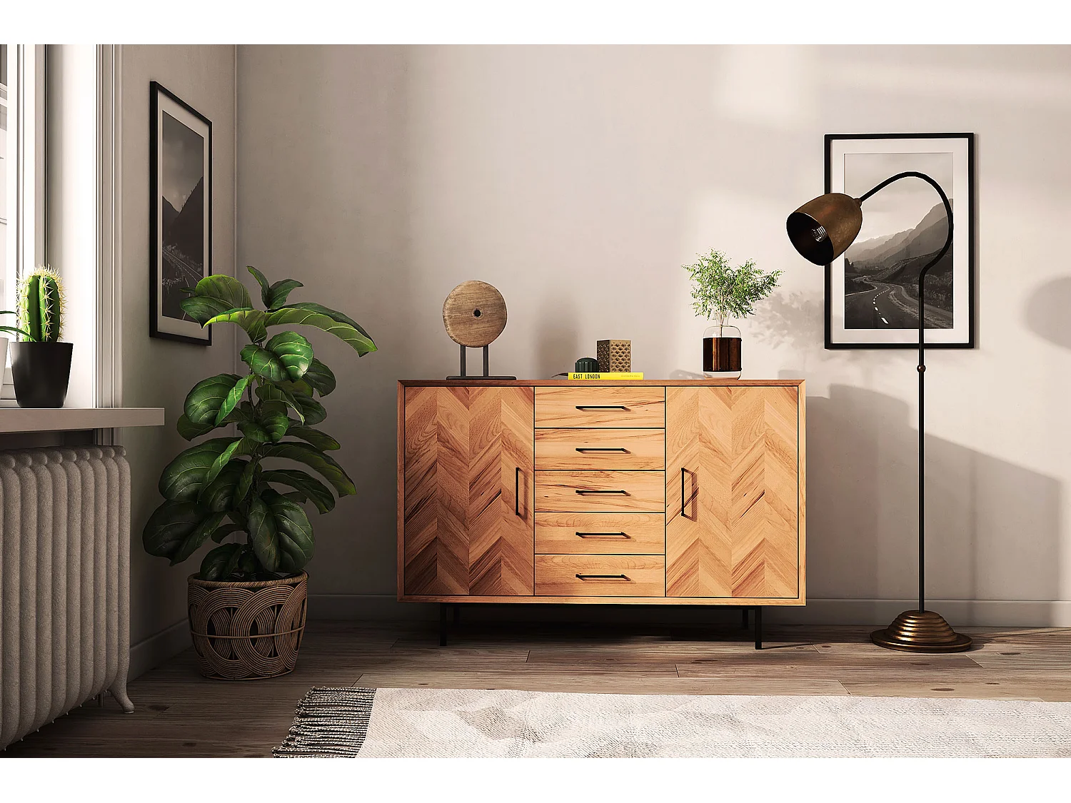 ABIES - Kommode 100% aus massivem Holz aus Kernbuche, naturgeölt