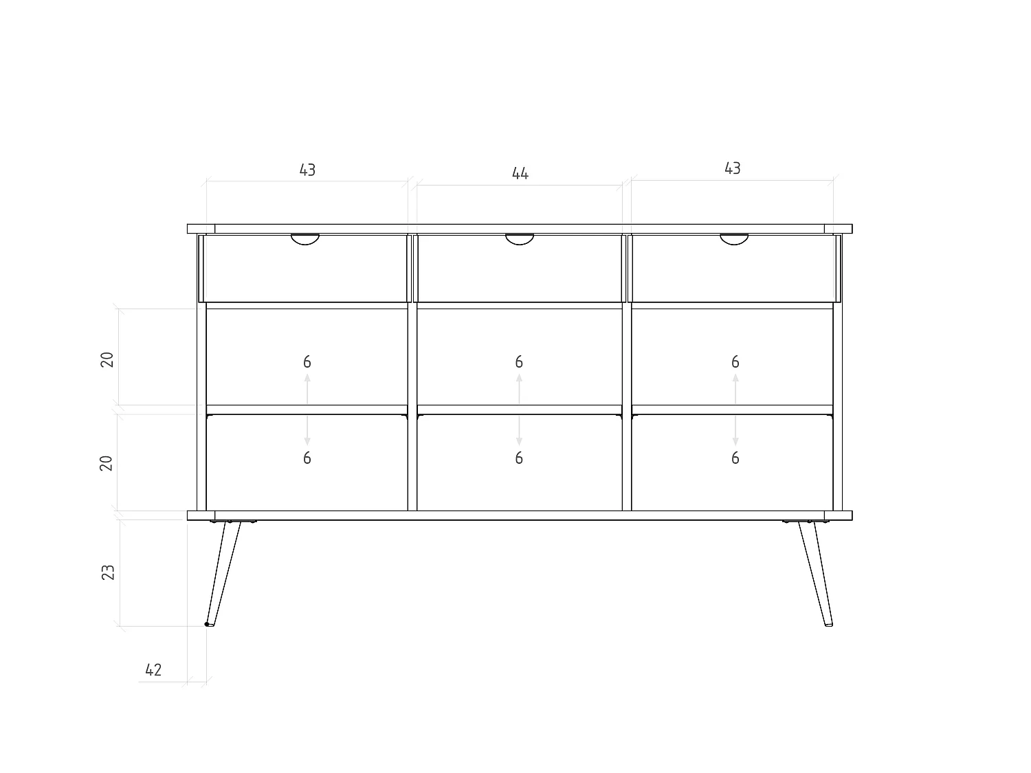 KULA - Kommode 100% aus massivem Holz aus Wildeiche, naturgeölt
