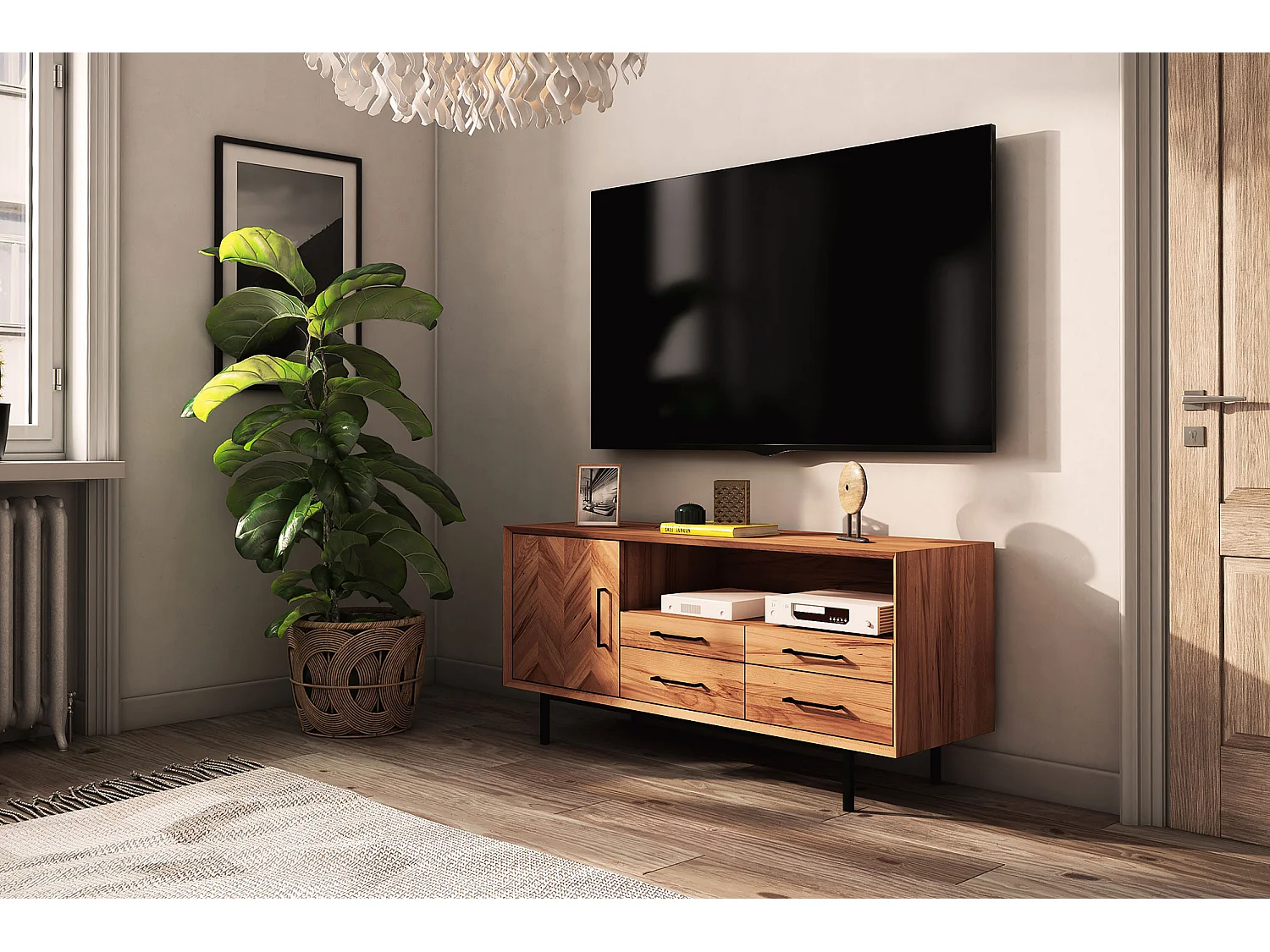 ABIES - Kommode 100% aus massivem Holz aus Kernbuche, naturgeölt