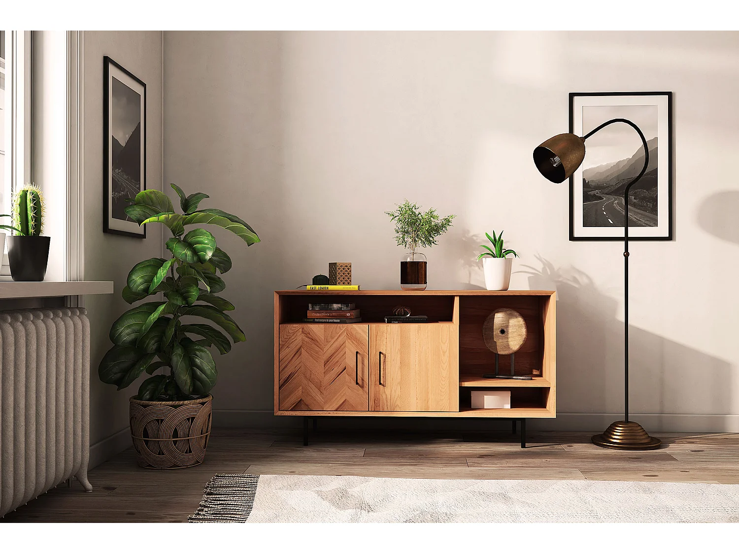 ABIES - Commode 100% en bois massif de cœur de hêtre, huilé naturel