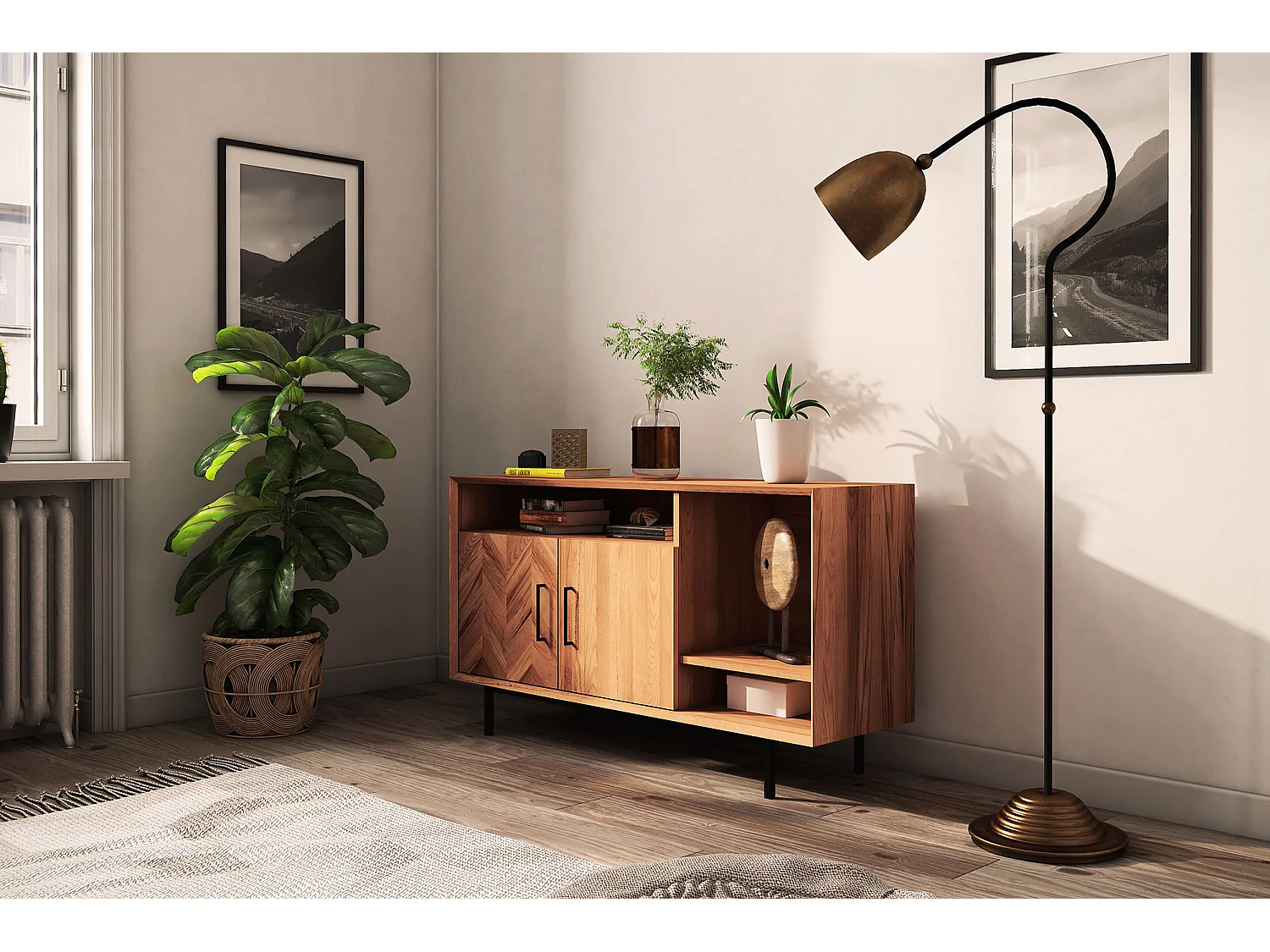 ABIES - Commode 100% en bois massif de cœur de hêtre, huilé naturel