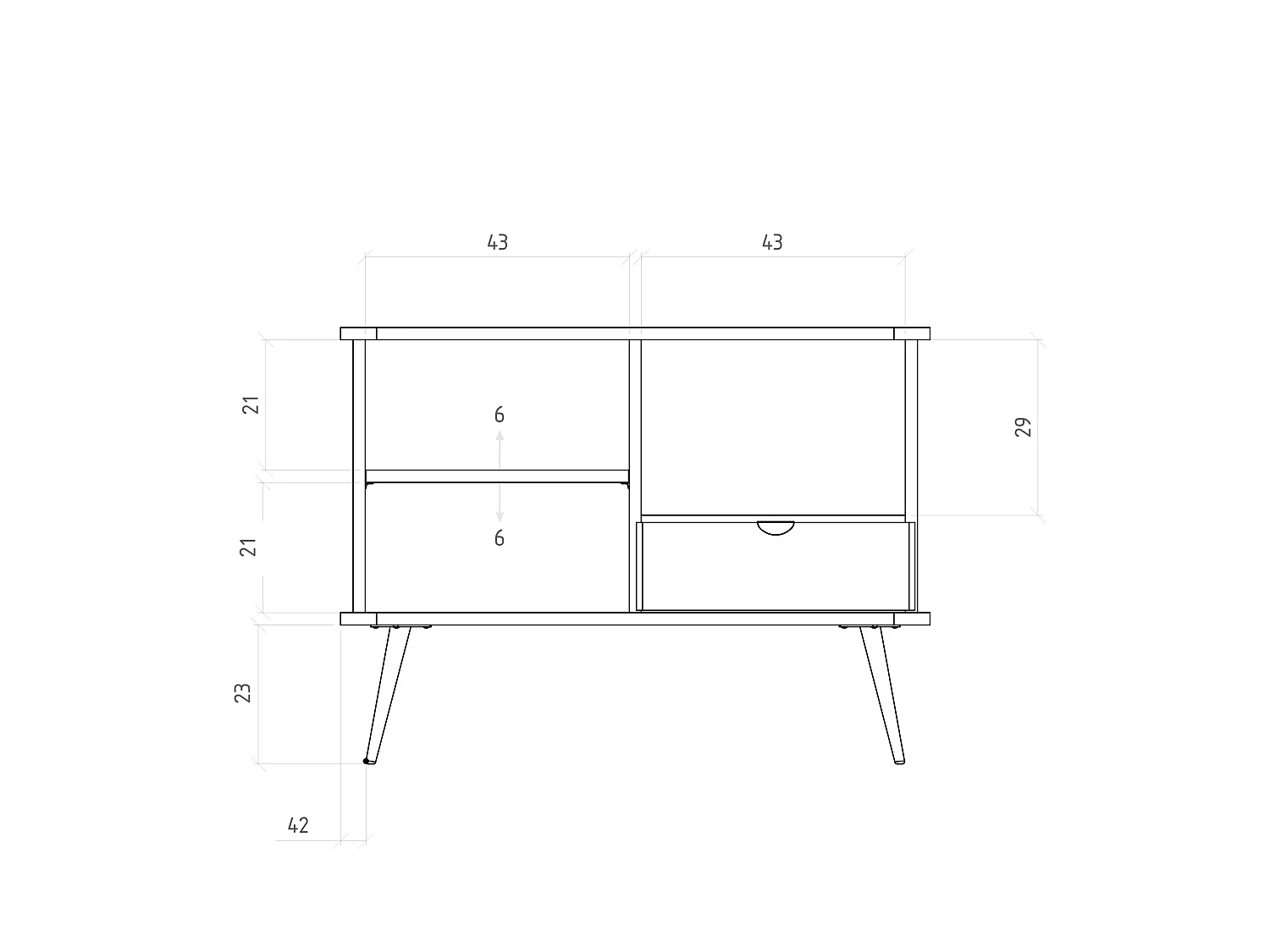 KULA - Kommode 100% aus massivem Holz aus Kernbuche, naturgeölt