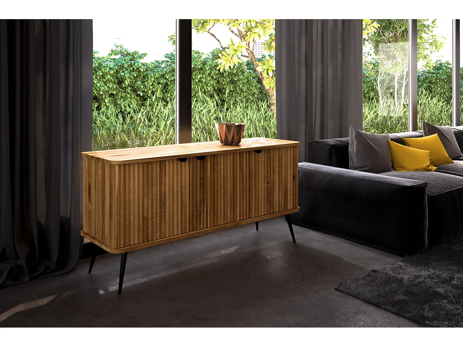 KULA - Kommode 100% aus massivem Holz aus Wildeiche, naturgeölt