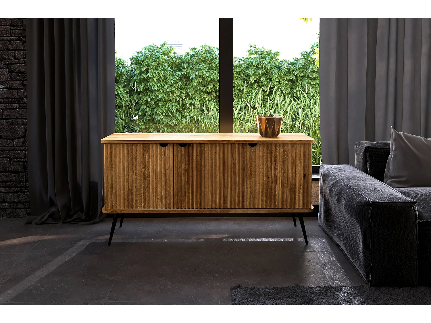 KULA - Kommode 100% aus massivem Holz aus Wildeiche, naturgeölt