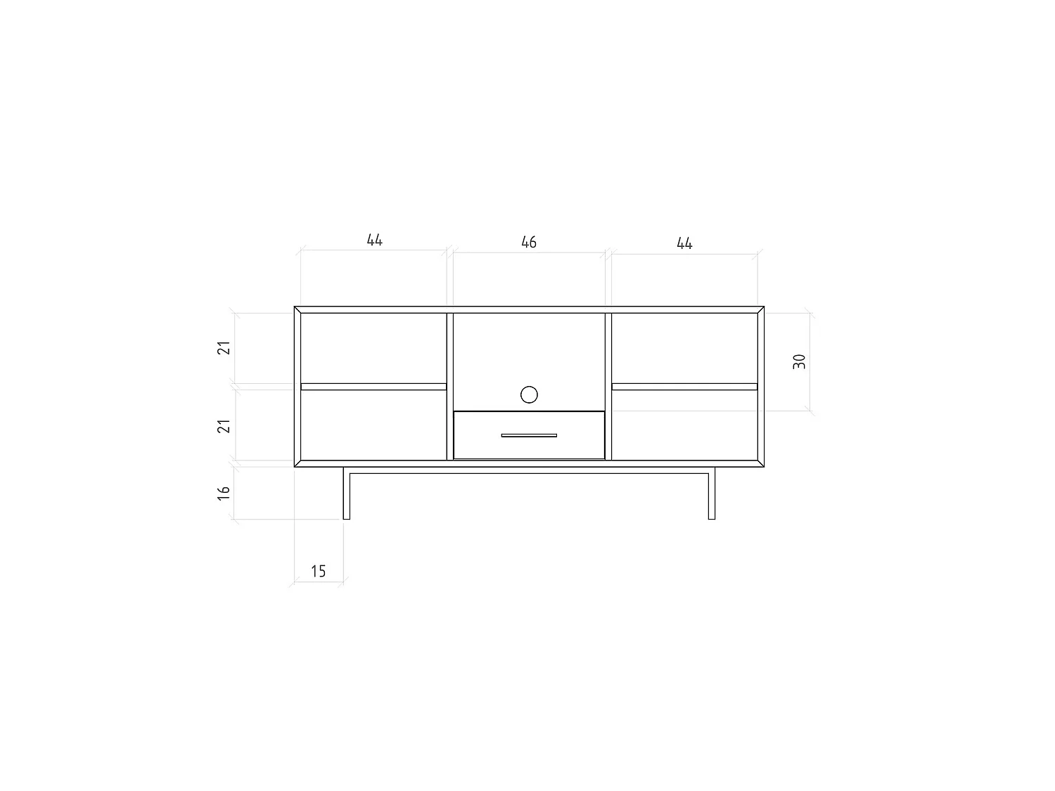 ABIES - Kommode 100% aus massivem Holz aus Wildeiche, naturgeölt