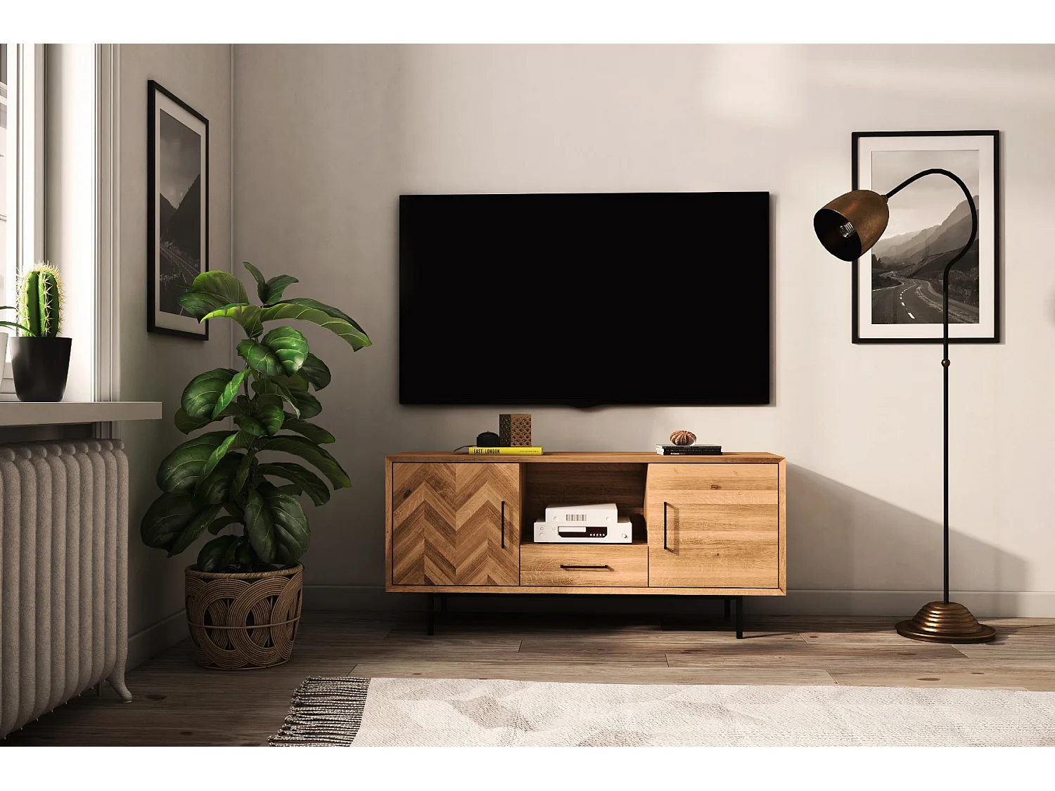 ABIES - Kommode 100% aus massivem Holz aus Wildeiche, naturgeölt