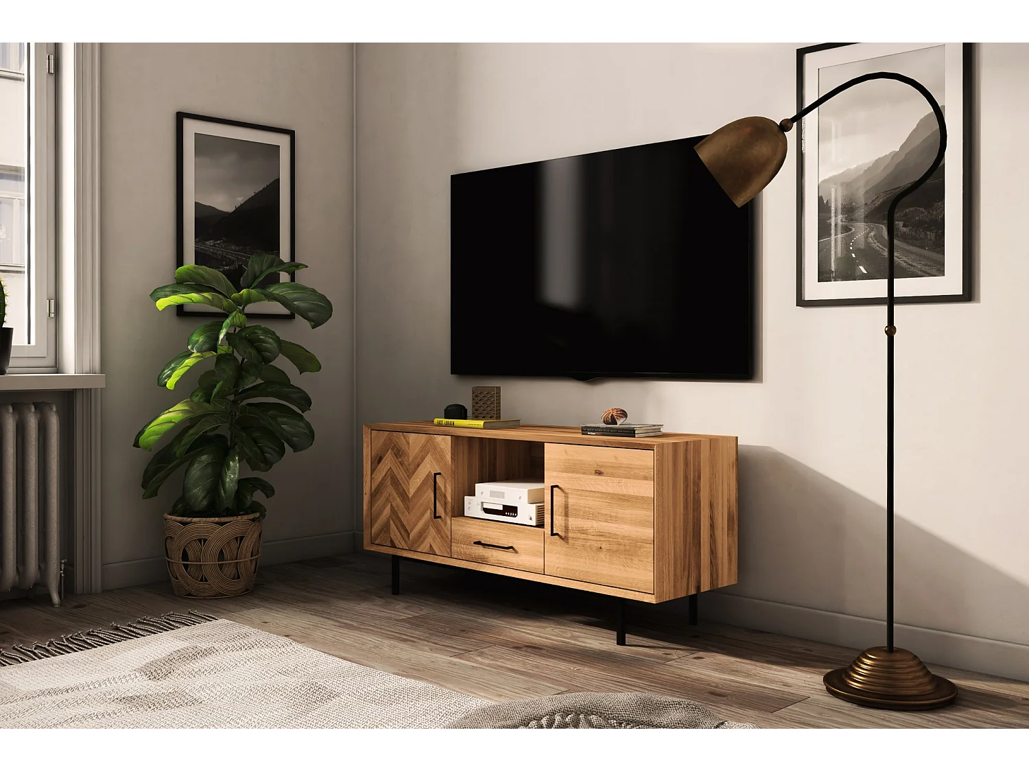 ABIES - Kommode 100% aus massivem Holz aus Wildeiche, naturgeölt