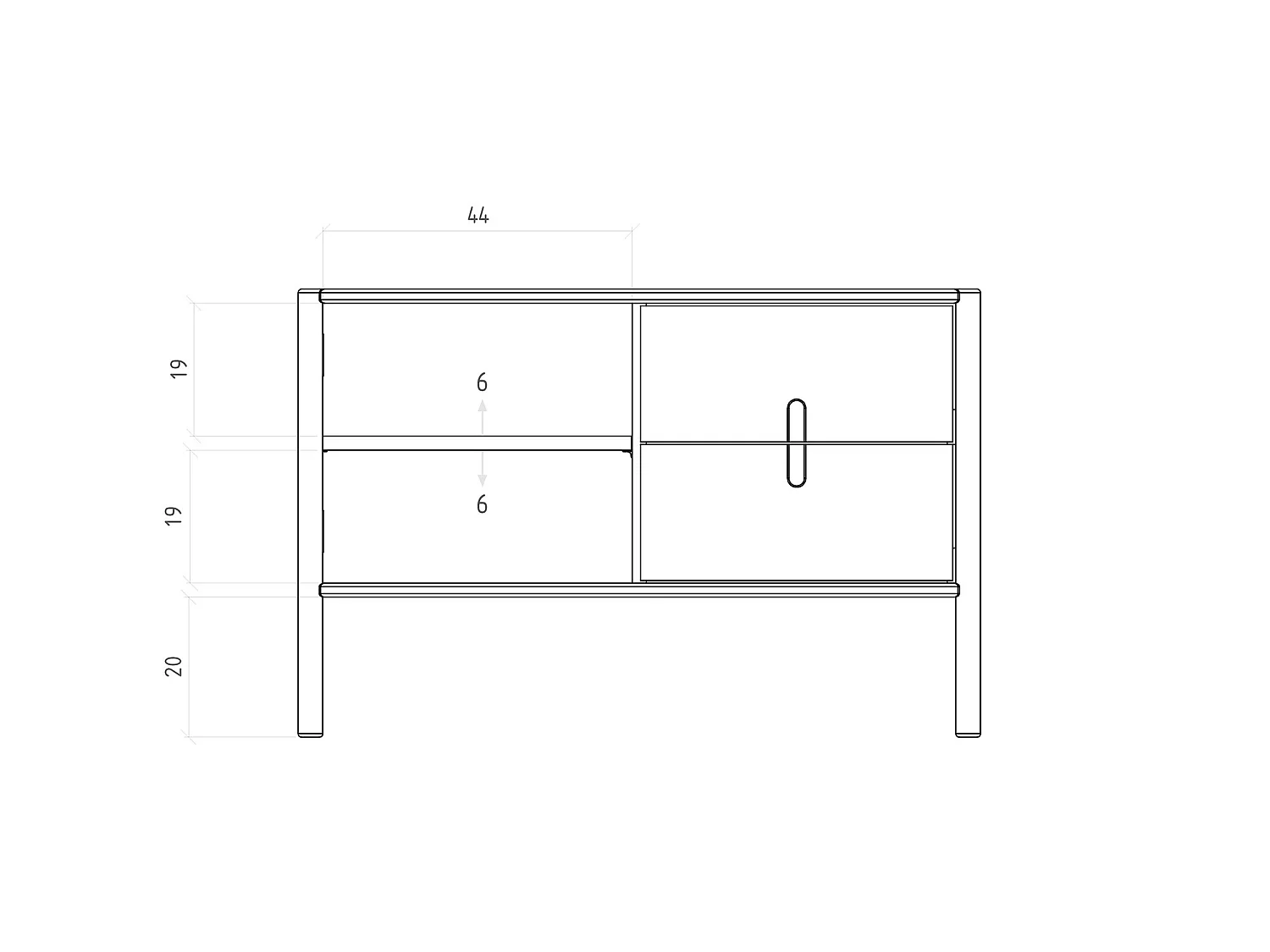 POLA - Kommode 100% aus massivem Holz aus Kernbuche, naturgeölt