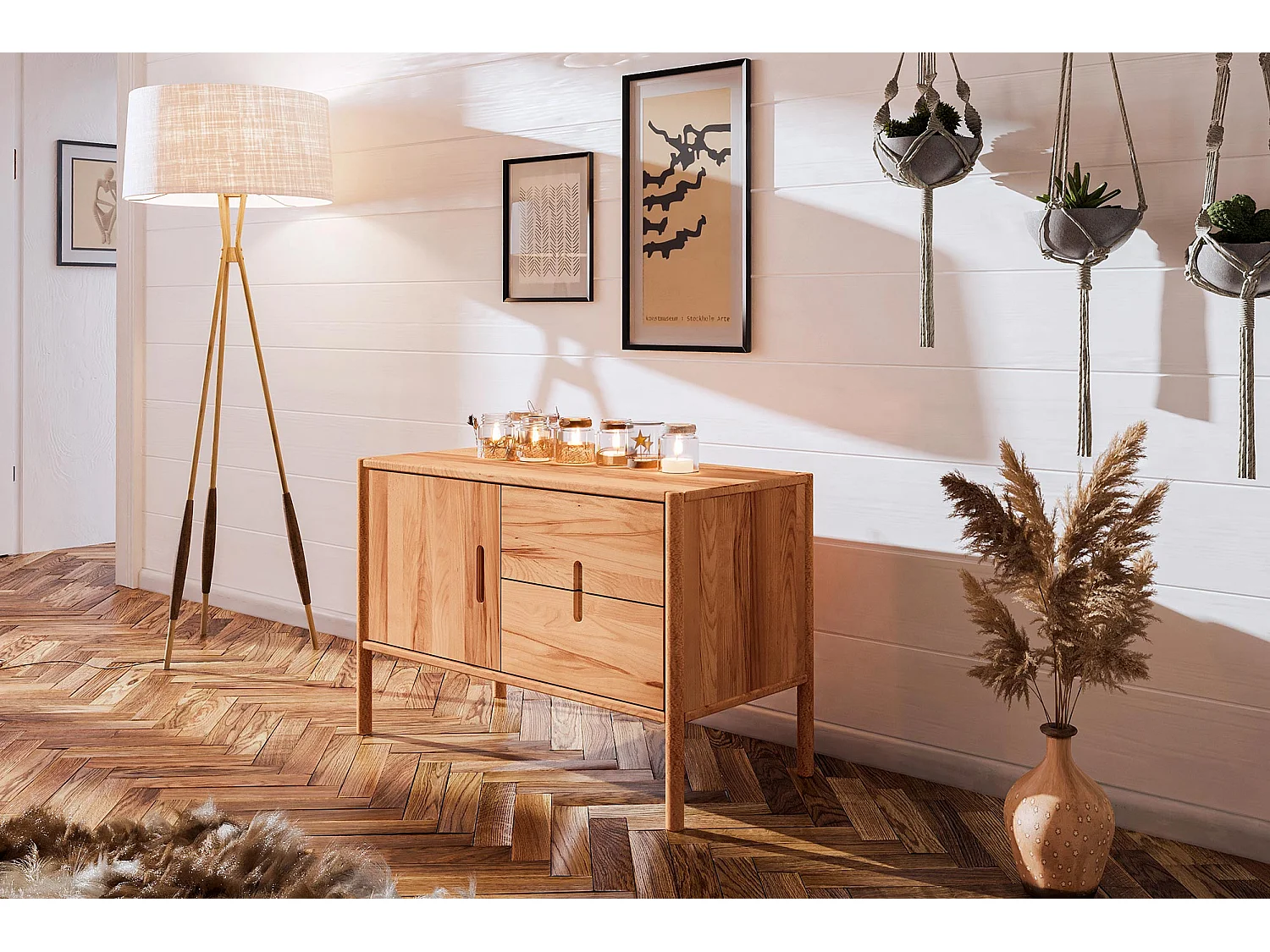 POLA - Kommode 100% aus massivem Holz aus Kernbuche, naturgeölt