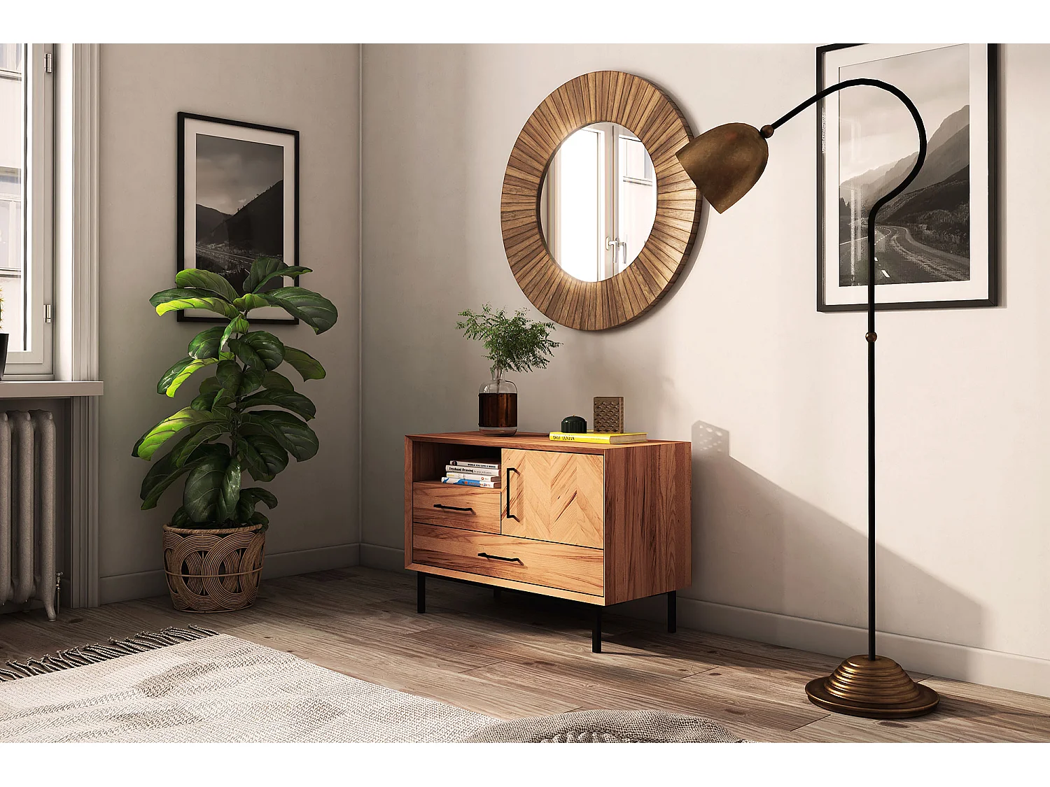 ABIES - Kommode 100% aus massivem Holz aus Kernbuche, naturgeölt