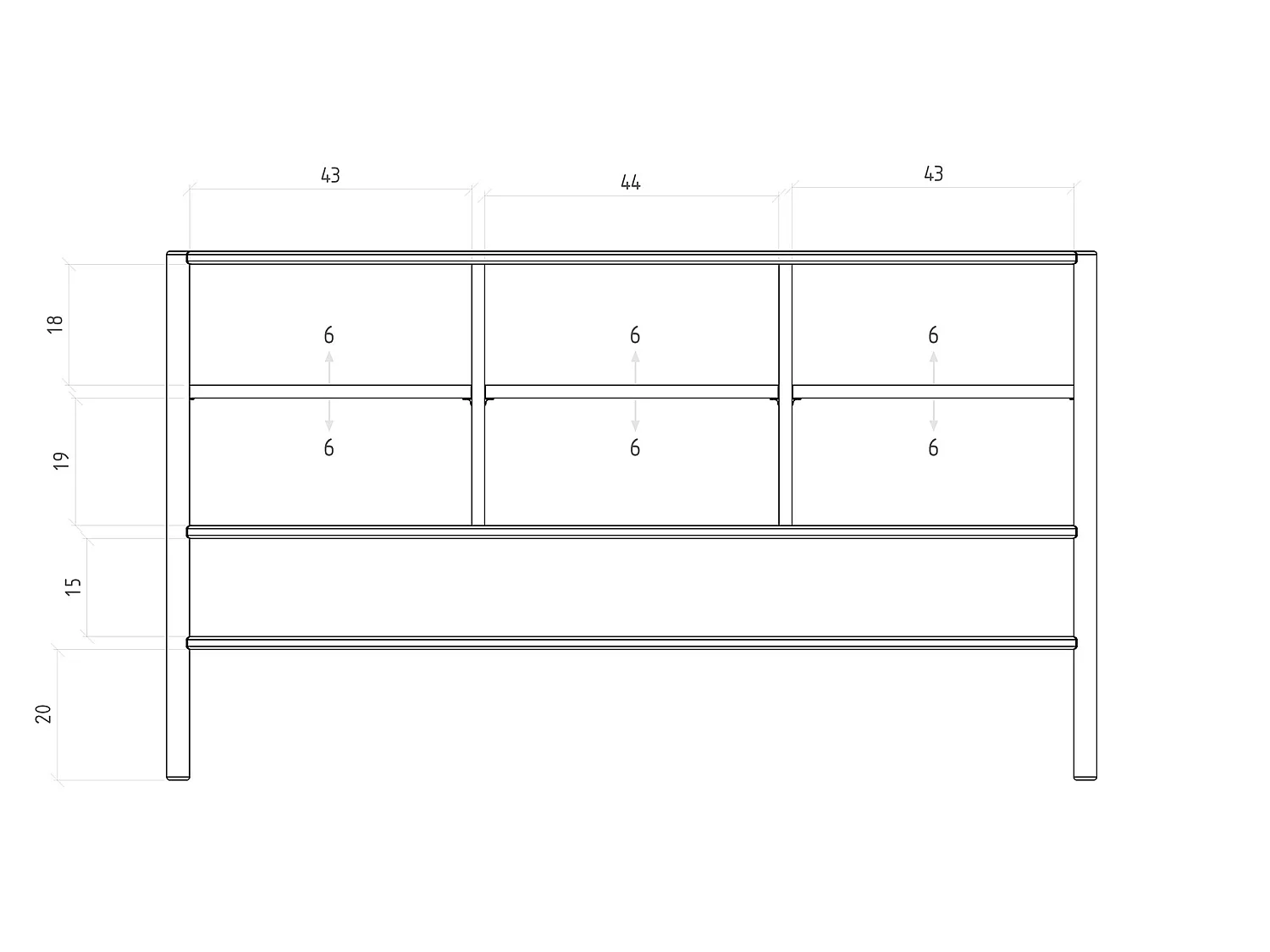 POLA - Kommode 100% aus massivem Holz aus Wildeiche, naturgeölt