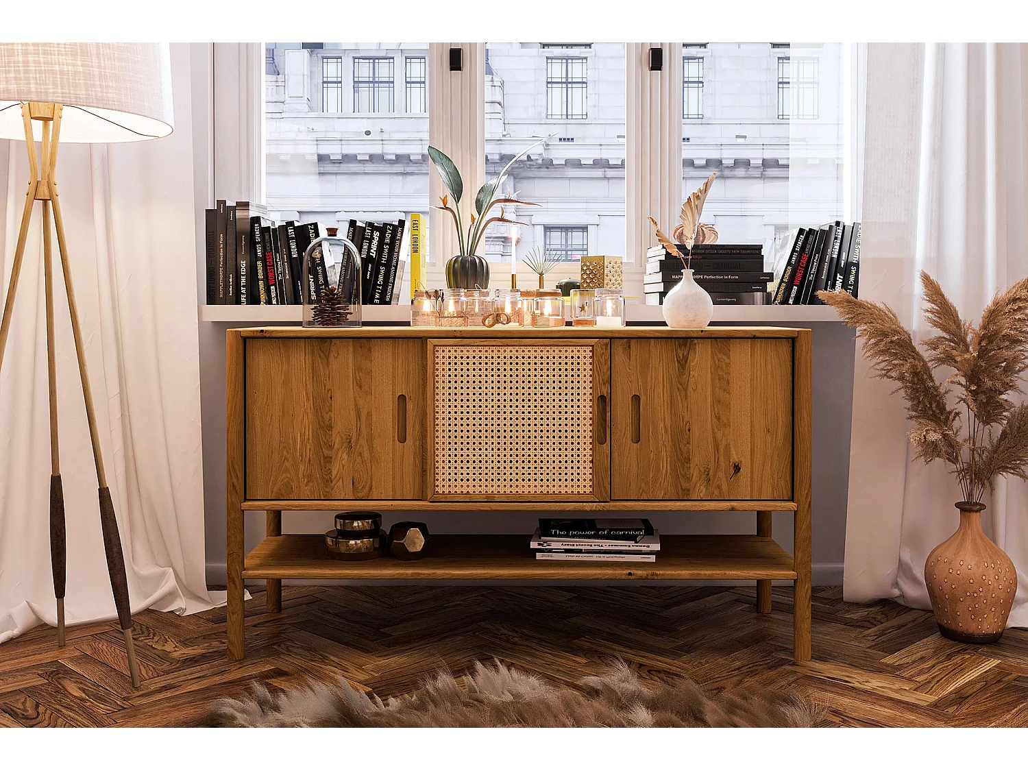 POLA - Kommode 100% aus massivem Holz aus Wildeiche, naturgeölt