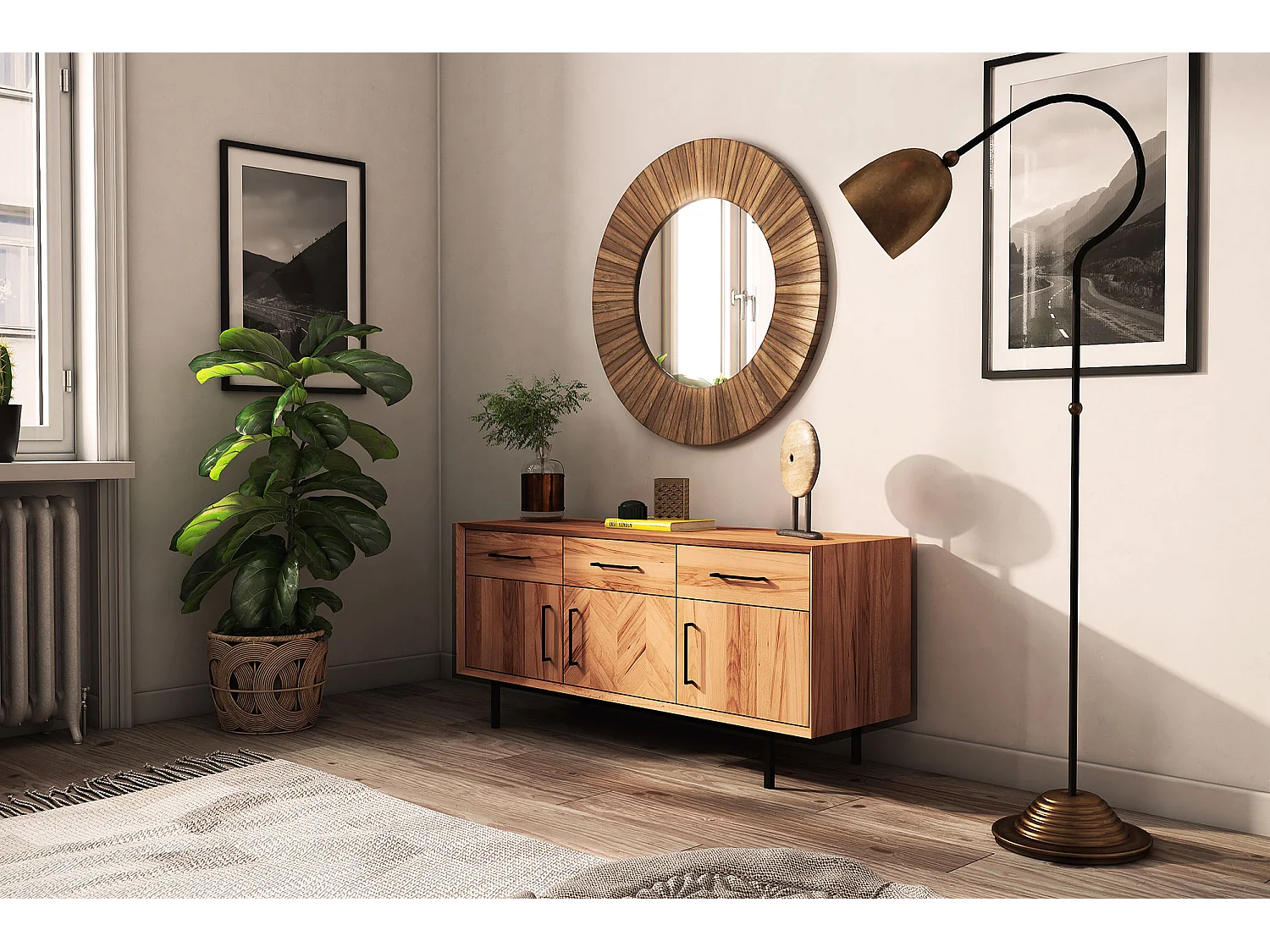 ABIES - Kommode 100% aus massivem Holz aus Kernbuche, naturgeölt