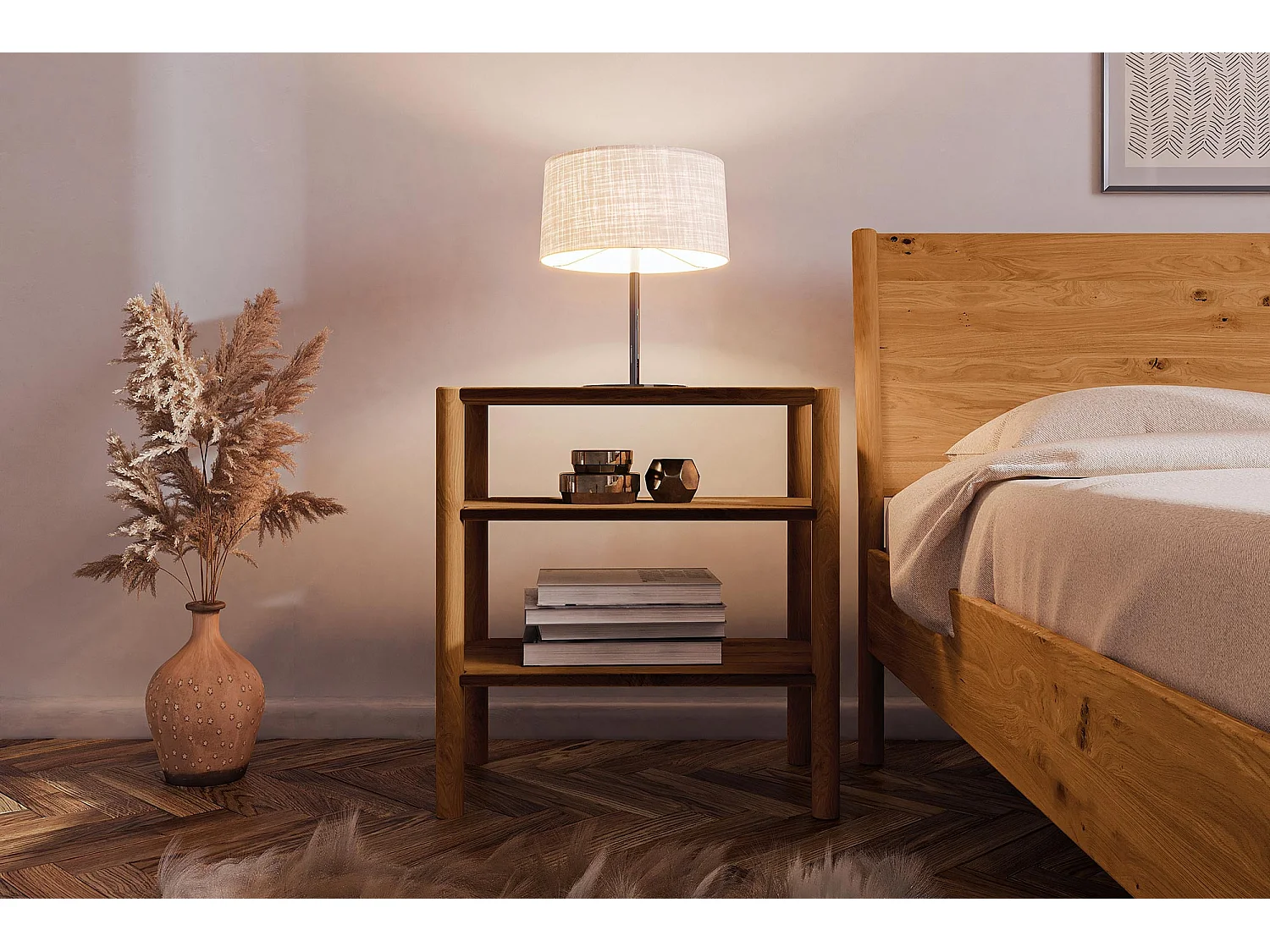 POLA - Nachttisch aus Wildeiche, naturgeölt