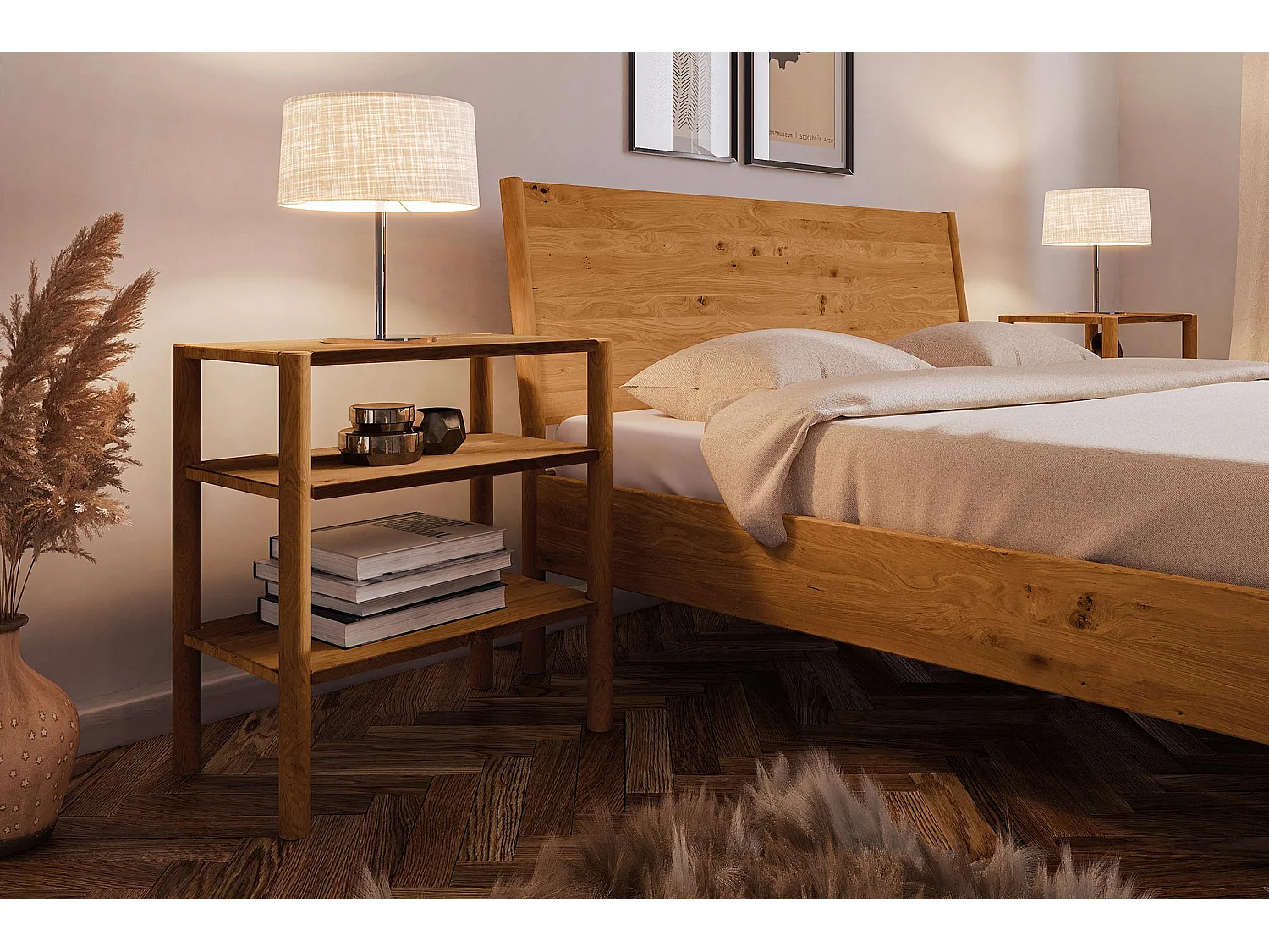 POLA - Nachttisch aus Wildeiche, naturgeölt