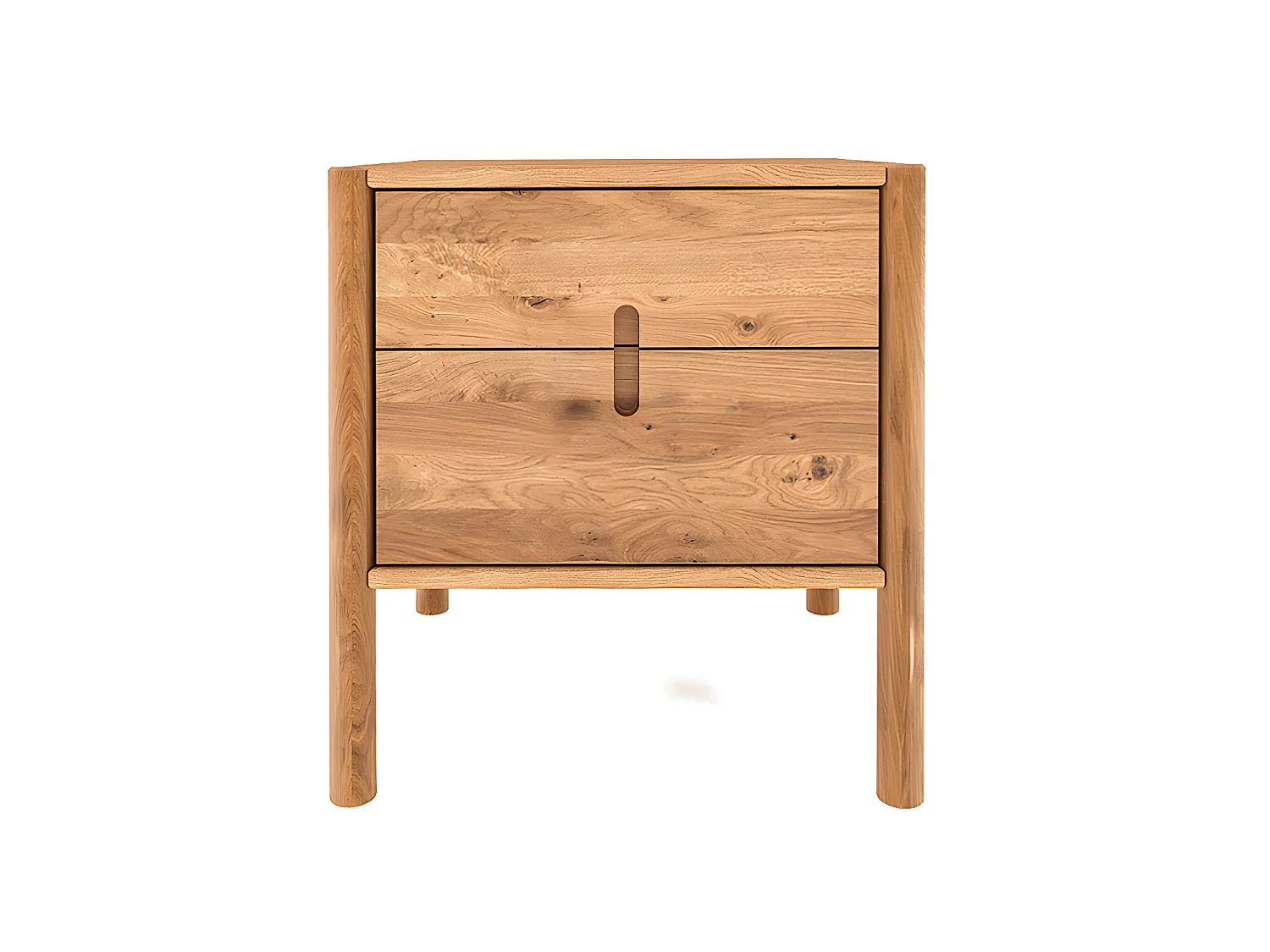 POLA - Nachttisch mit Schubladen aus Wildeiche, naturgeölt