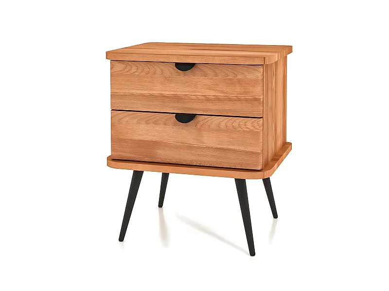 KULA - Nachttisch mit Schubladen aus Kernbuche, naturgeölt