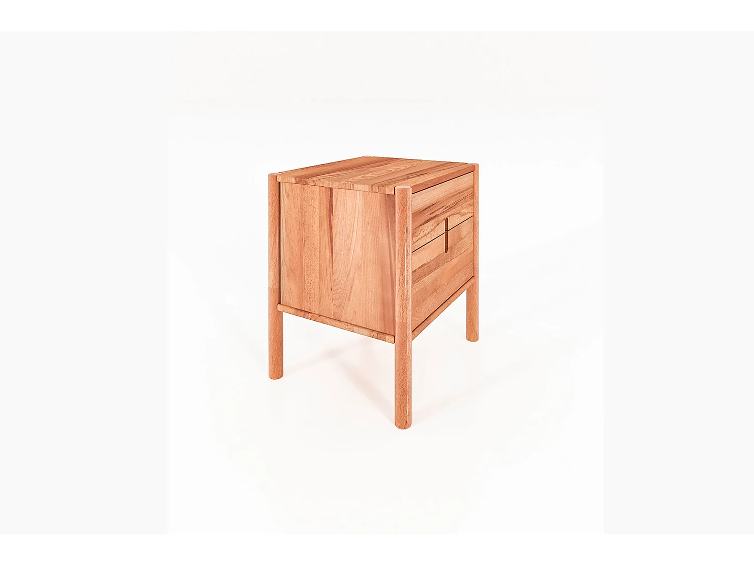 POLA - Nachttisch mit Schubladen aus Kernbuche, naturgeölt