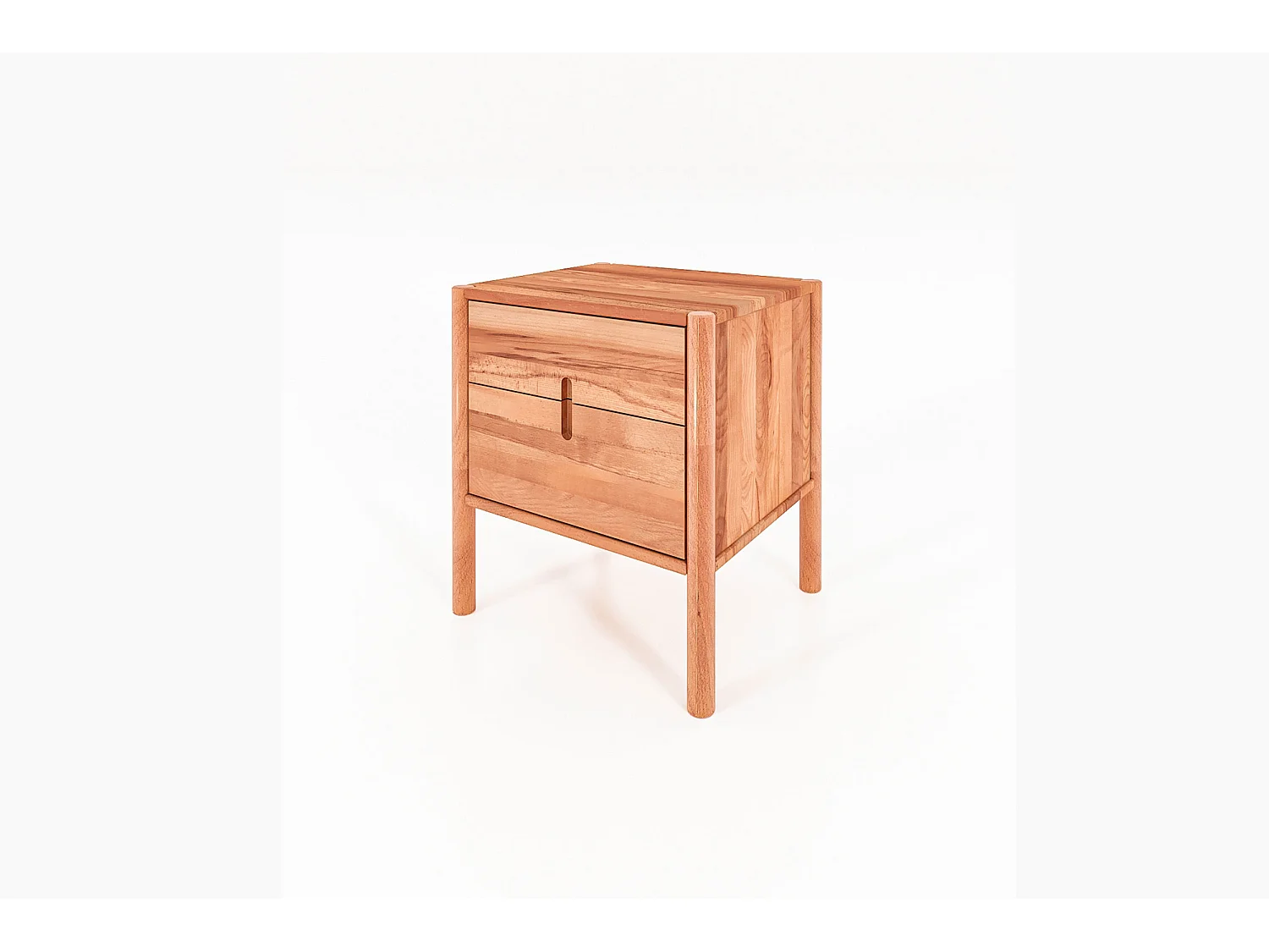 POLA - Nachttisch mit Schubladen aus Kernbuche, naturgeölt