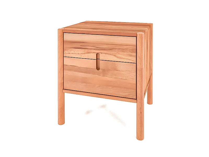 POLA - Nachttisch mit Schubladen aus Kernbuche, naturgeölt