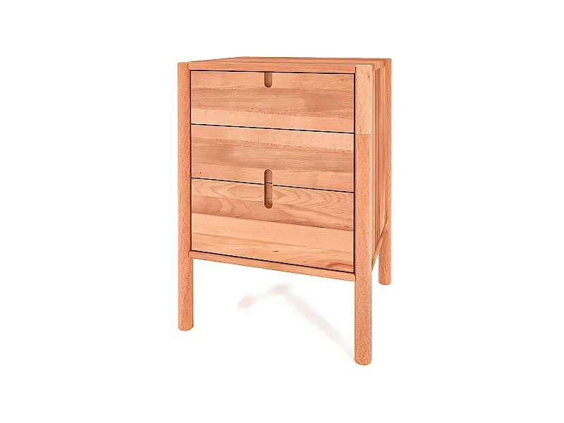 POLA - Nachttisch mit Schubladen aus Kernbuche, naturgeölt