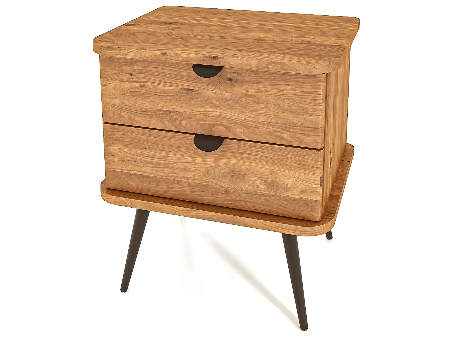 KULA - Nachttisch mit Schubladen aus Wildeiche, naturgeölt