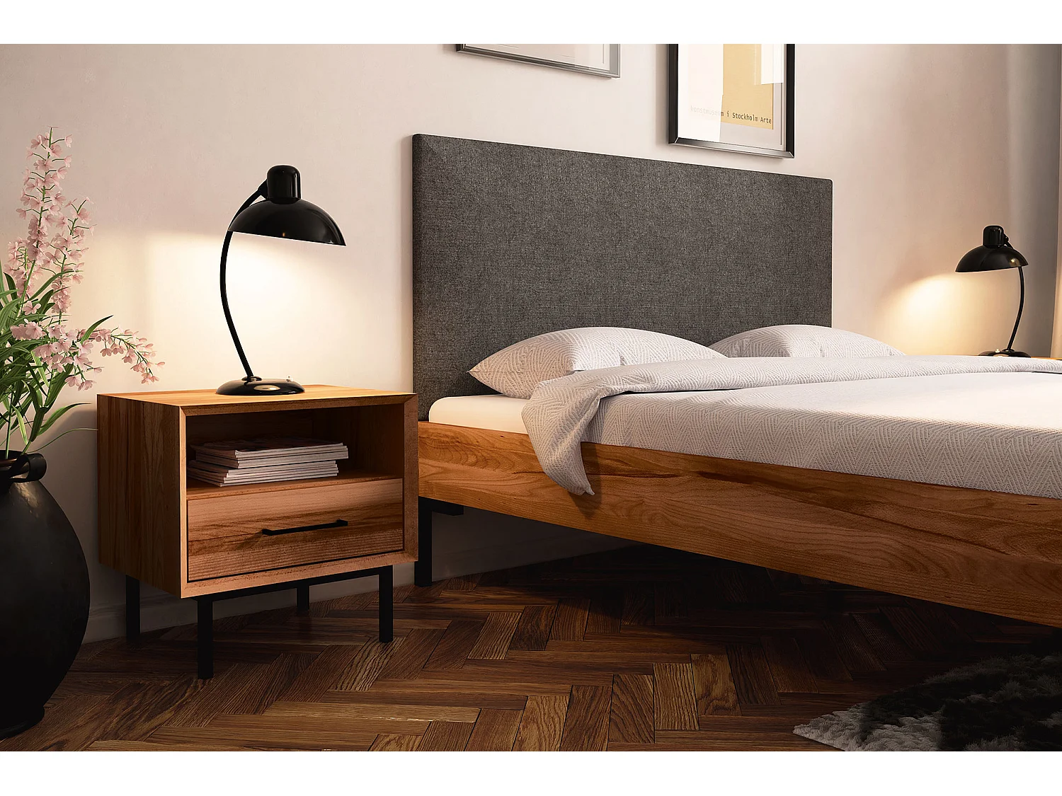 ABIES - Nachttisch mit Schublade aus Kernbuche, naturgeölt