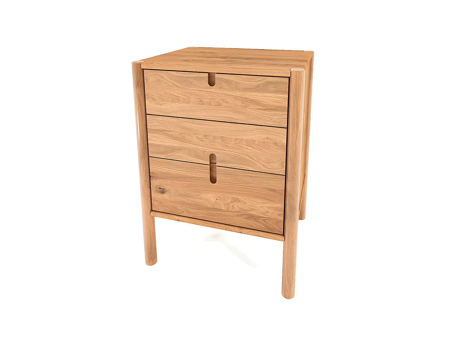 POLA - Nachttisch mit Schubladen aus Wildeiche, naturgeölt
