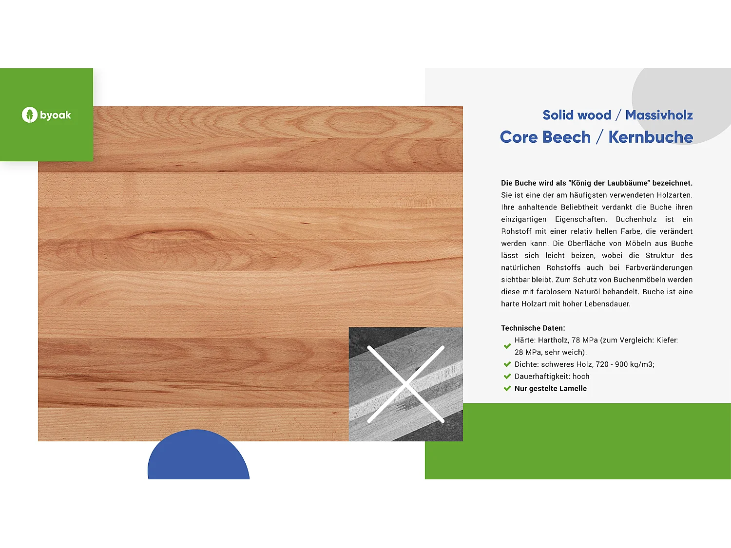 ABIES - Kommode 100% aus massivem Holz aus Kernbuche, naturgeölt