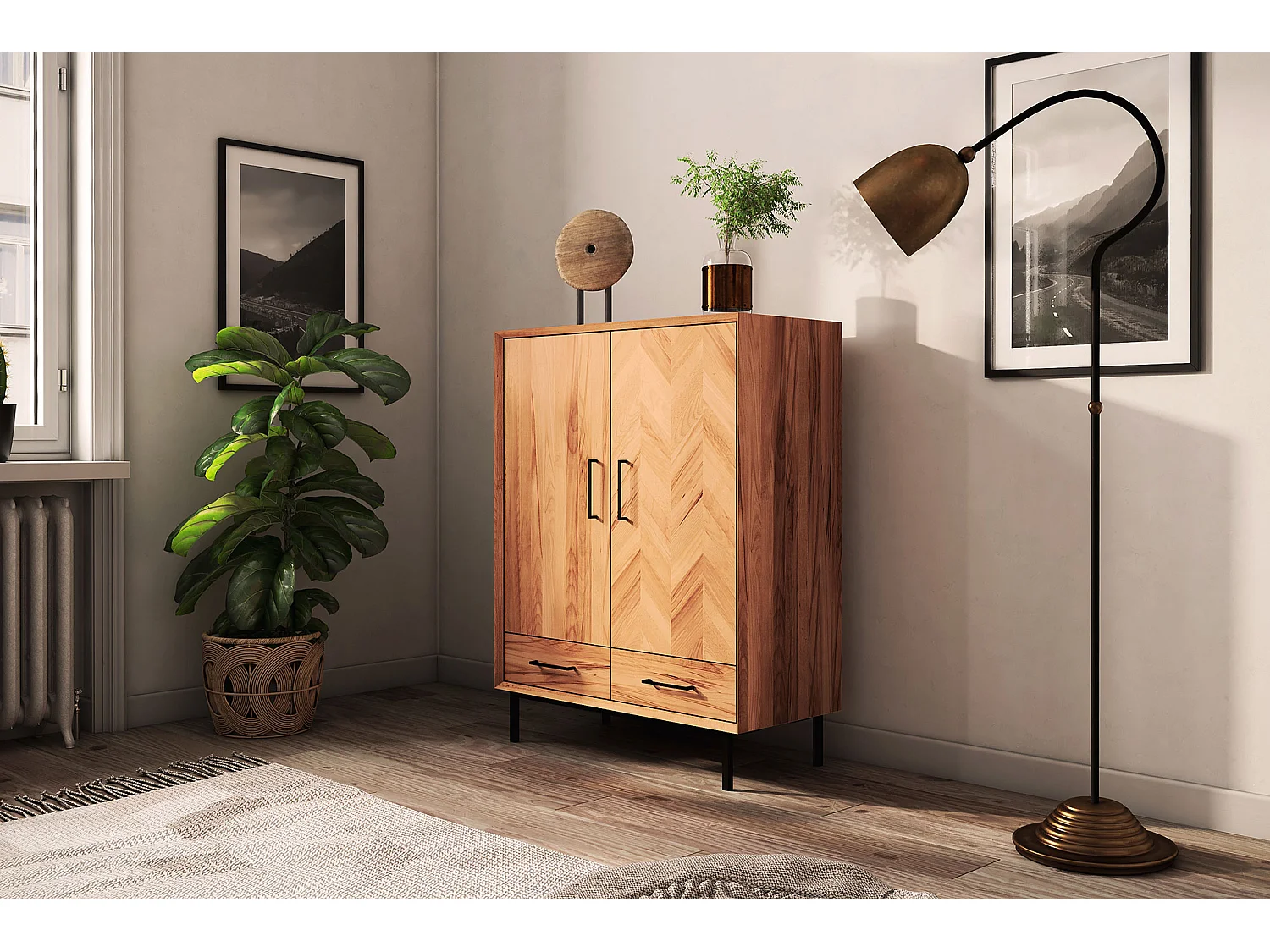 ABIES - Kommode 100% aus massivem Holz aus Kernbuche, naturgeölt