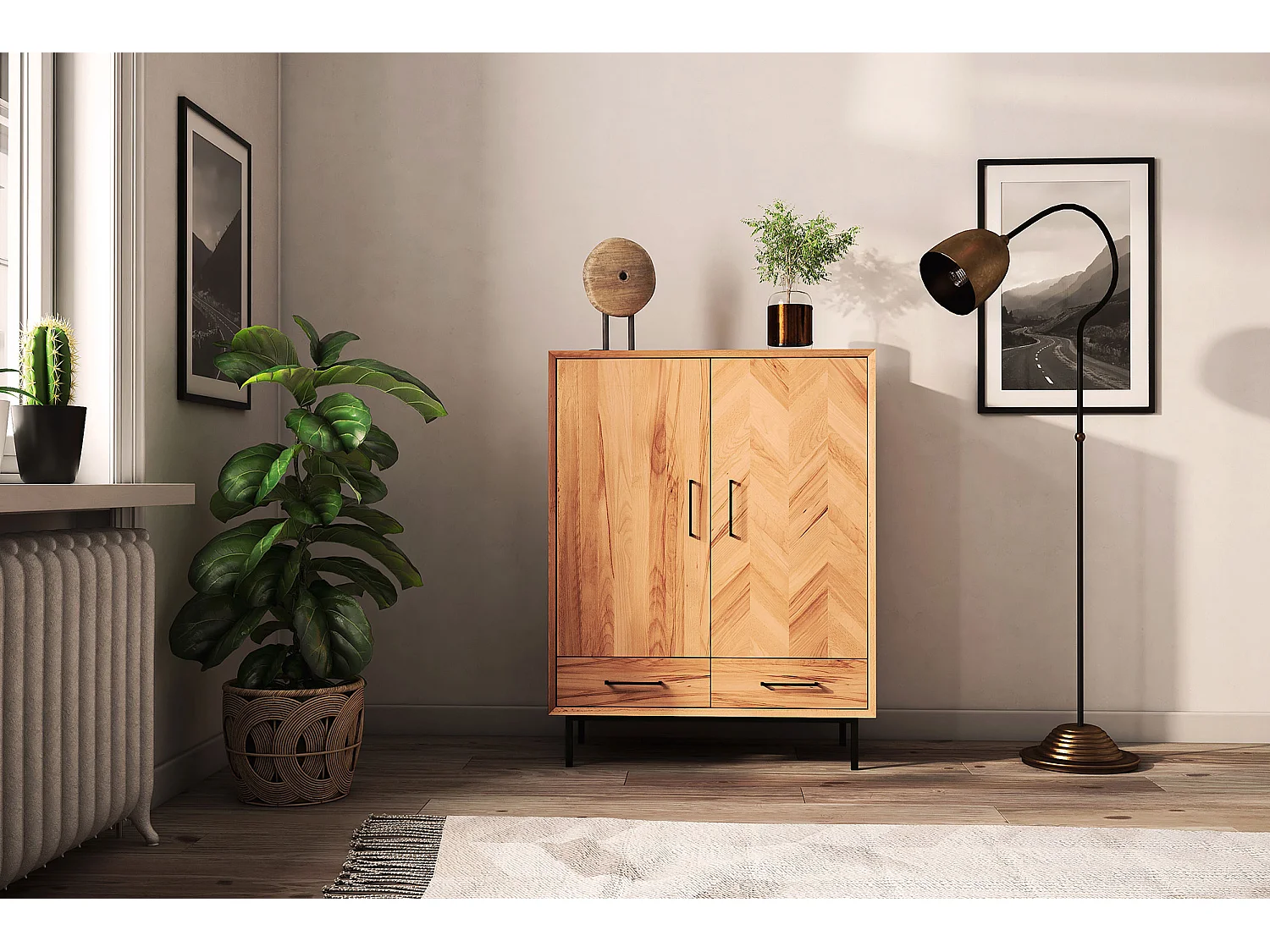 ABIES - Kommode 100% aus massivem Holz aus Kernbuche, naturgeölt