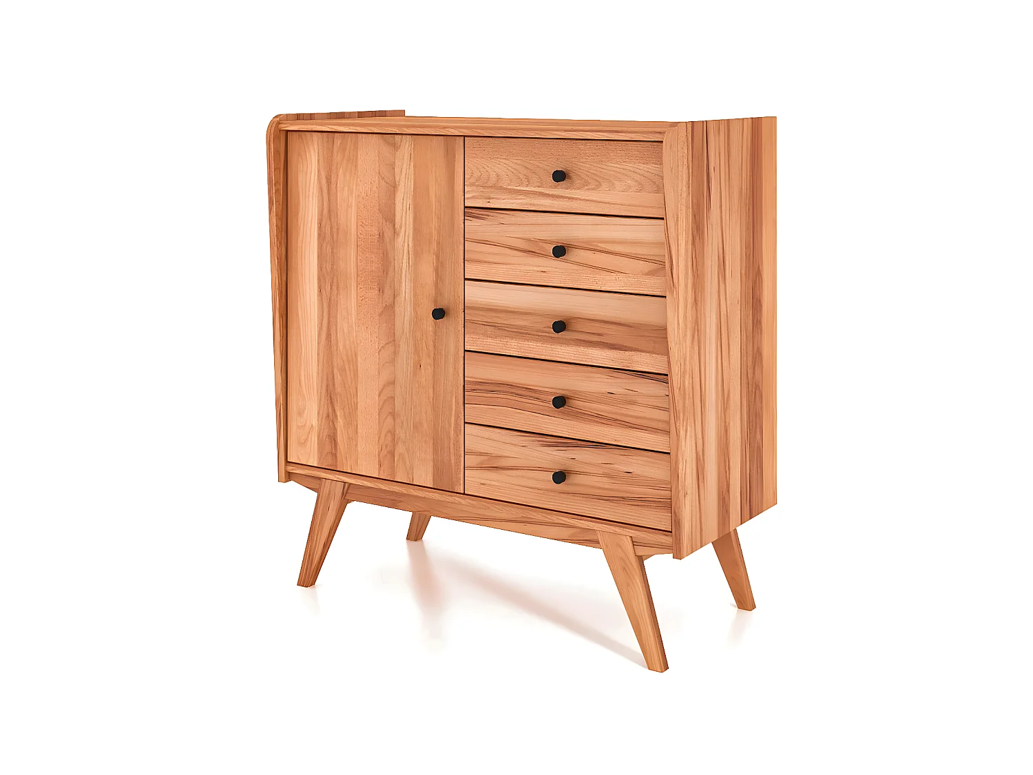 RETRO - Kommode 100% aus massivem Holz aus Kernbuche, naturgeölt