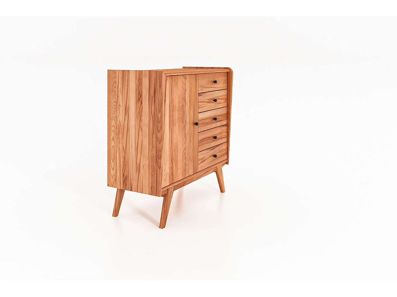 RETRO - Kommode 100% aus massivem Holz aus Kernbuche, naturgeölt