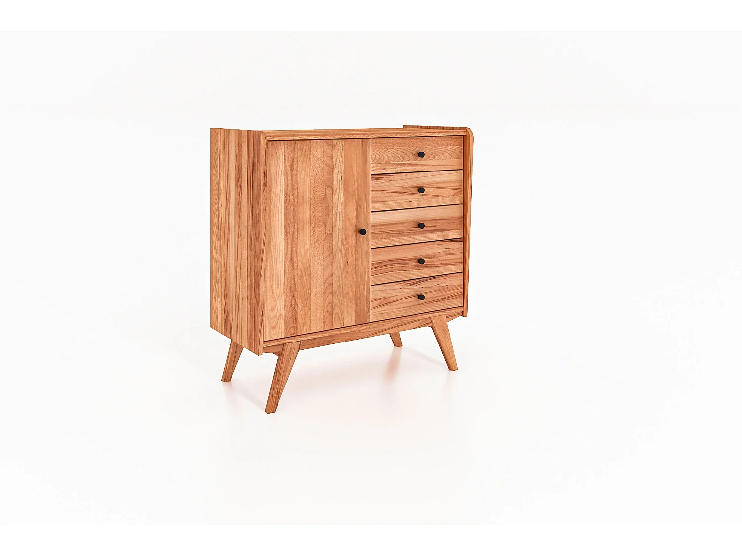 RETRO - Kommode 100% aus massivem Holz aus Kernbuche, naturgeölt