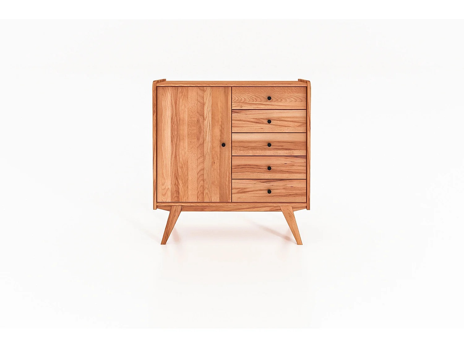 RETRO - Kommode 100% aus massivem Holz aus Kernbuche, naturgeölt